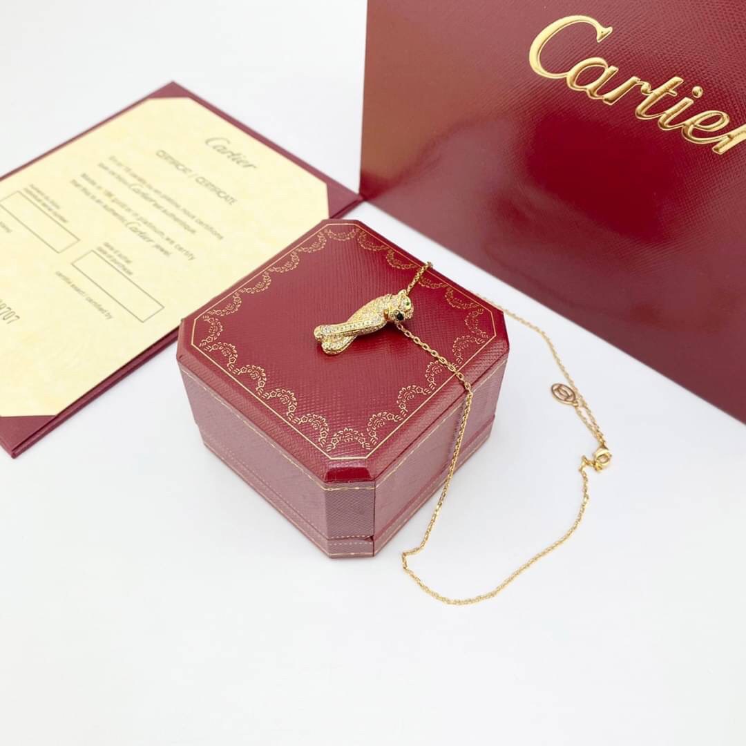 Cartier Necklace Panther De สร้อยคอคาเทียร์ ภาพถ่ายจากงานจริง งานปั้มวัสดุโลหะเคลือบขึ้นเงาตามรูป ใช้งานต่างประเทศได้