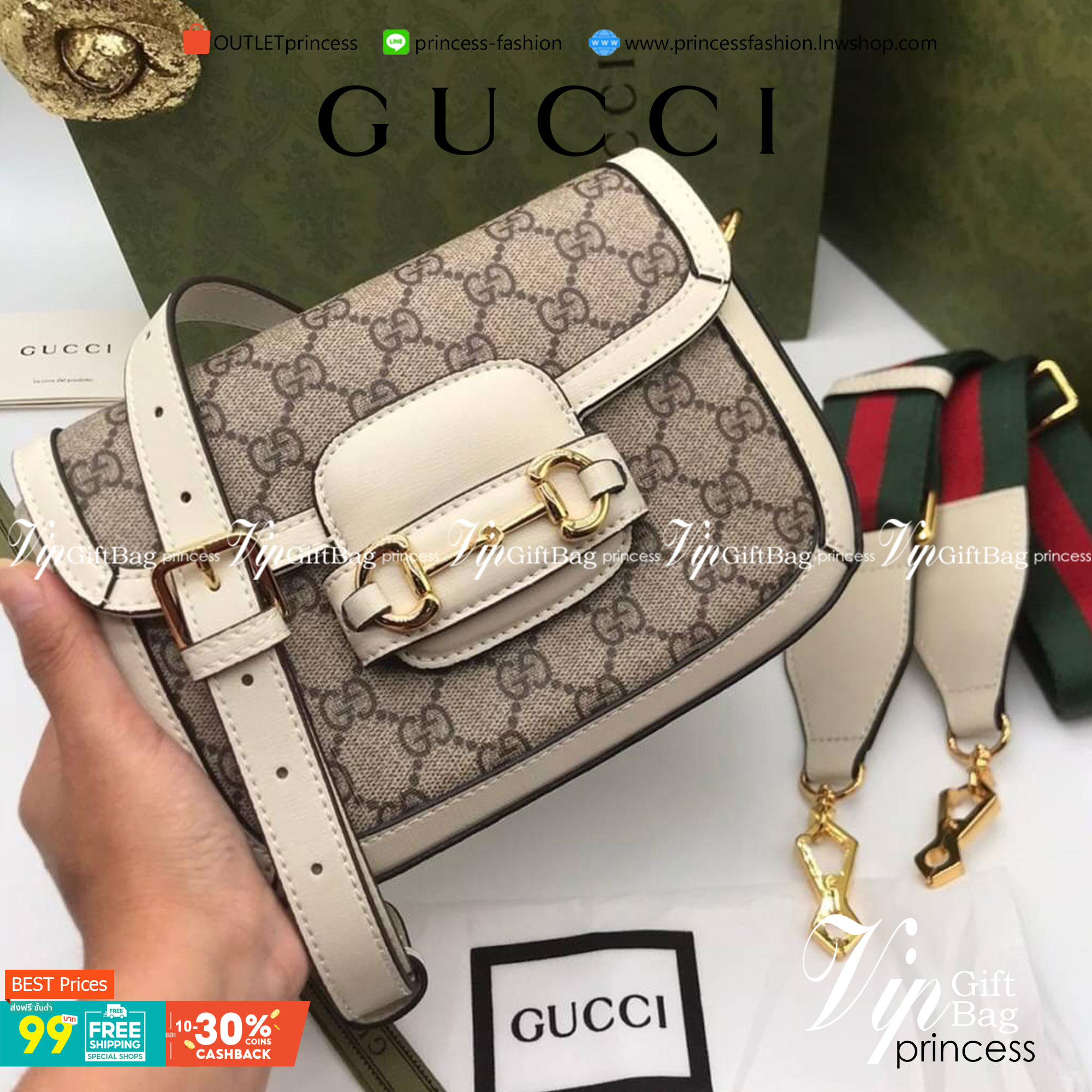 VIP GIFT 】หนังแท้ GUCCI Horsebit 1955 mini bag GG Supreme canvas ที่สุดของรุ่นที่ฮอตหนักมาก คอลเลคชั่นที่ยอดขายดีตั้งแต่วันแรกที่ลง shop ด้วยรูปทรงที่กะทัดรัด ตอบโจทย์ได้ทุกลุค ทุกไลฟ์สไตล์ ใช้งานได้ง่ายคล่องตัว เรียกได้ว่าใครไม่มีได้ยังไง สวยขนาดนี้!!