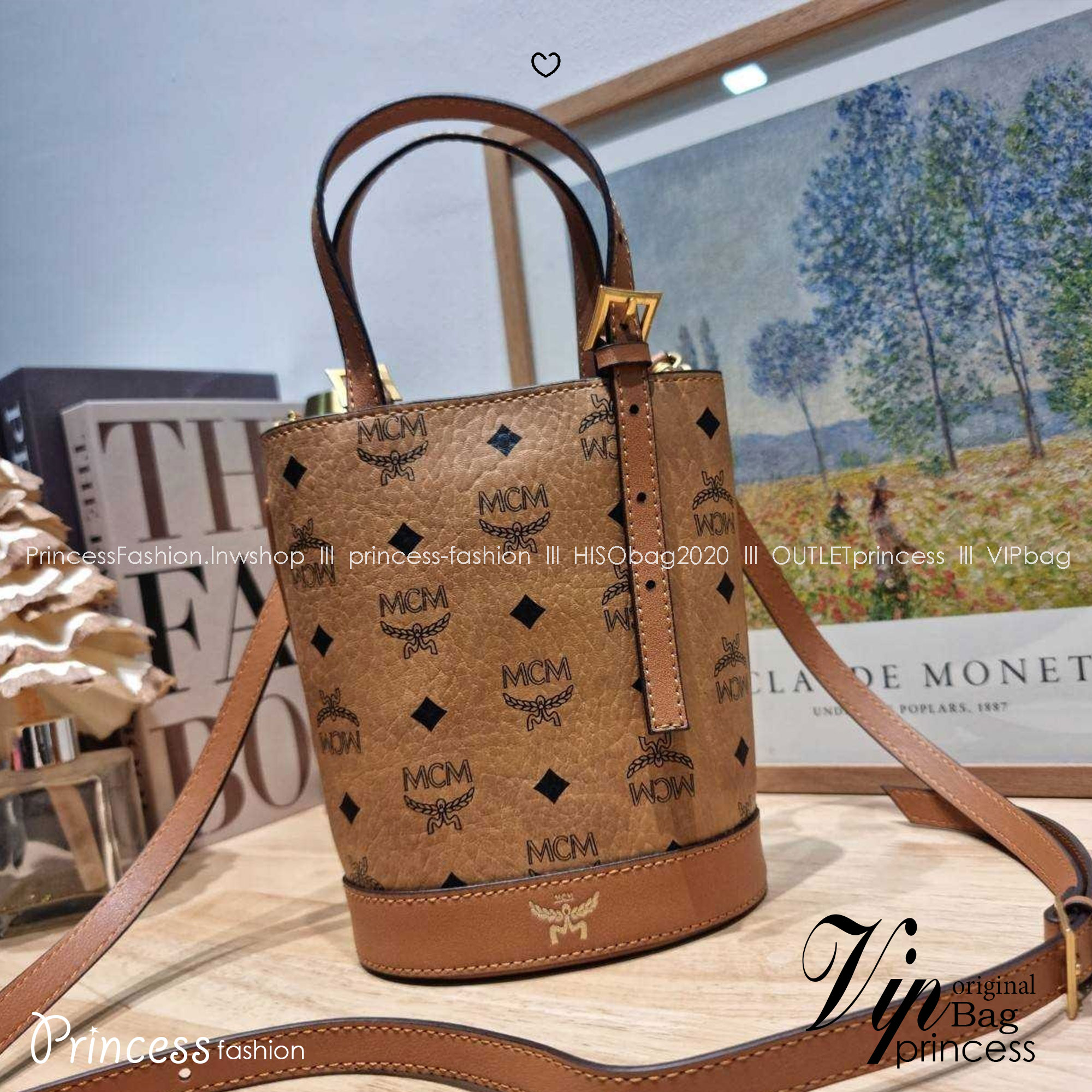 M.C.M AREN BUCKET TOTE IN VISETOS กระเป๋าทรงบัคเก็ต ขนาดกำลังสวย ไอเท็มใหม่ เกรดท็อปออริ 1:1 สลับแท้ ใช้งานต่างประเทศได้