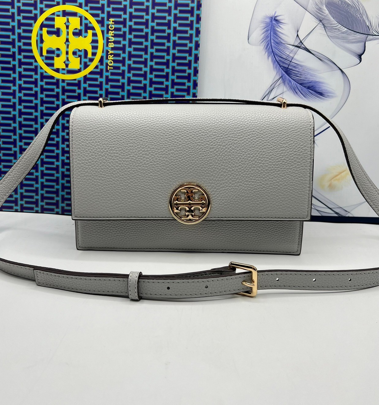 TORY BURCH MILLER LEATHER SHOULDER BAG กระเป๋าสะพายสวยหรู ผู้ดีทุกสี สายถอดได้ ถือเป็นคลัชได้ เกรดออริ สลับแท้ 1:1 ใช้งานต่างประเทศได้