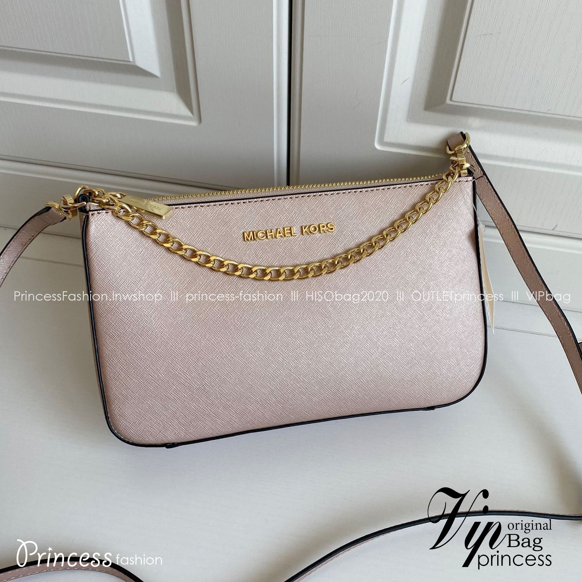 MICHEAL KORS SAFFIANO CROSSBODY BAG / MK Chain Pouchette Bag พร้อมส่ง 4 สี กระเป๋าสะพายข้าง ทรงสวย วัสดุหนัง SAFFIANO คุณภาพดี สวยอยู่ทรงแข็ง