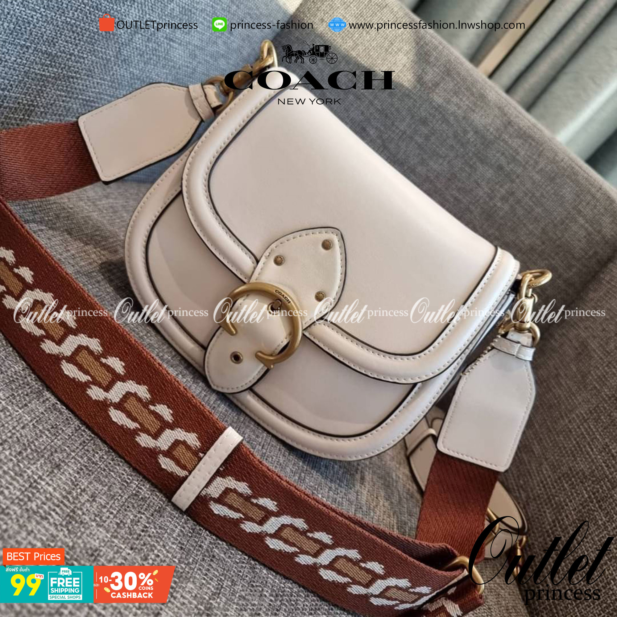 COACH C0749 BEAT SADDLE BAG The best item! ที่สาวๆรอคอย! ฮอตไฟลุก! สีหายาก ละมุนคุณหนู คอลเลคชั่นใหม่ ดีไซน์หรูหรา พิเศษมากๆมาพร้อมสายสะพาย 2 เส้น ใช้คู่กันหรือแยกสะพายก็สวยครบสูตร กระเป๋าสะพายทรง saddle คลาสสิค วัสดุหนัง glove-tanned ทนทาน เปิด-ปิดด้วยกร