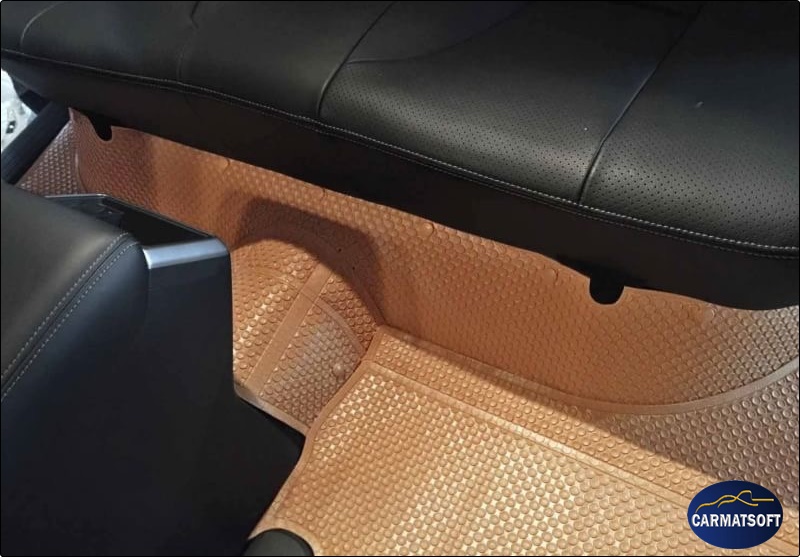 พรมกระดุมเม็ดเล็กรีดขอบ TRITON 4D 2019 สีชามัวร์ เข้ารูป เต็มคัน