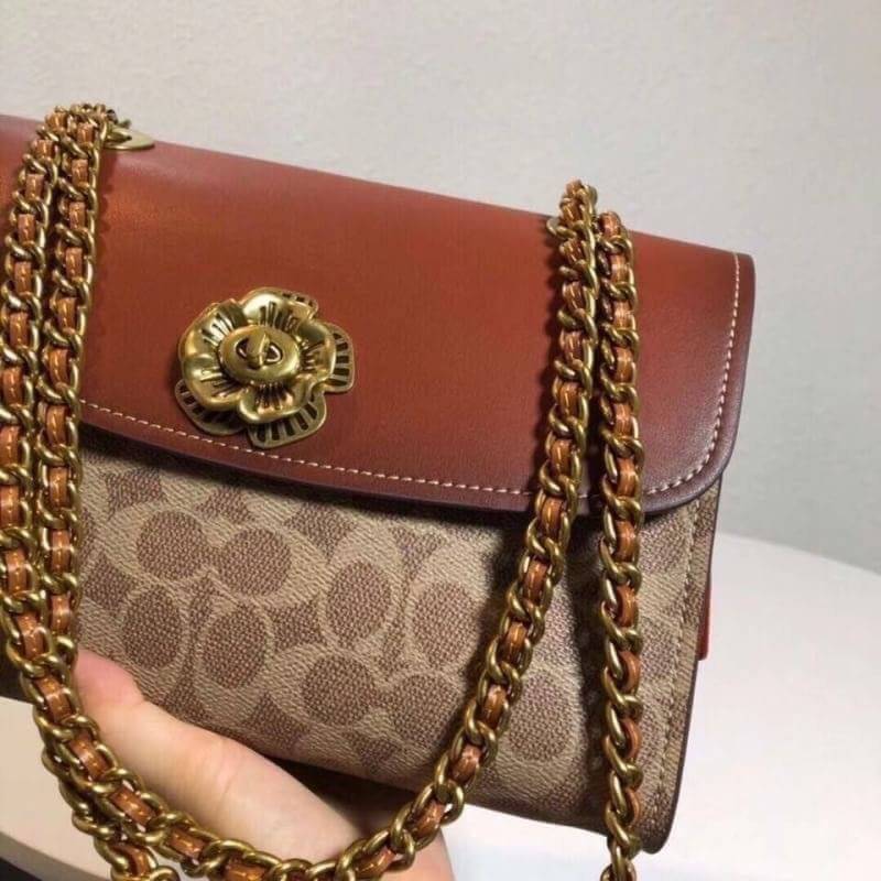 Coach Parker In Signature Canvas With Tea Rose