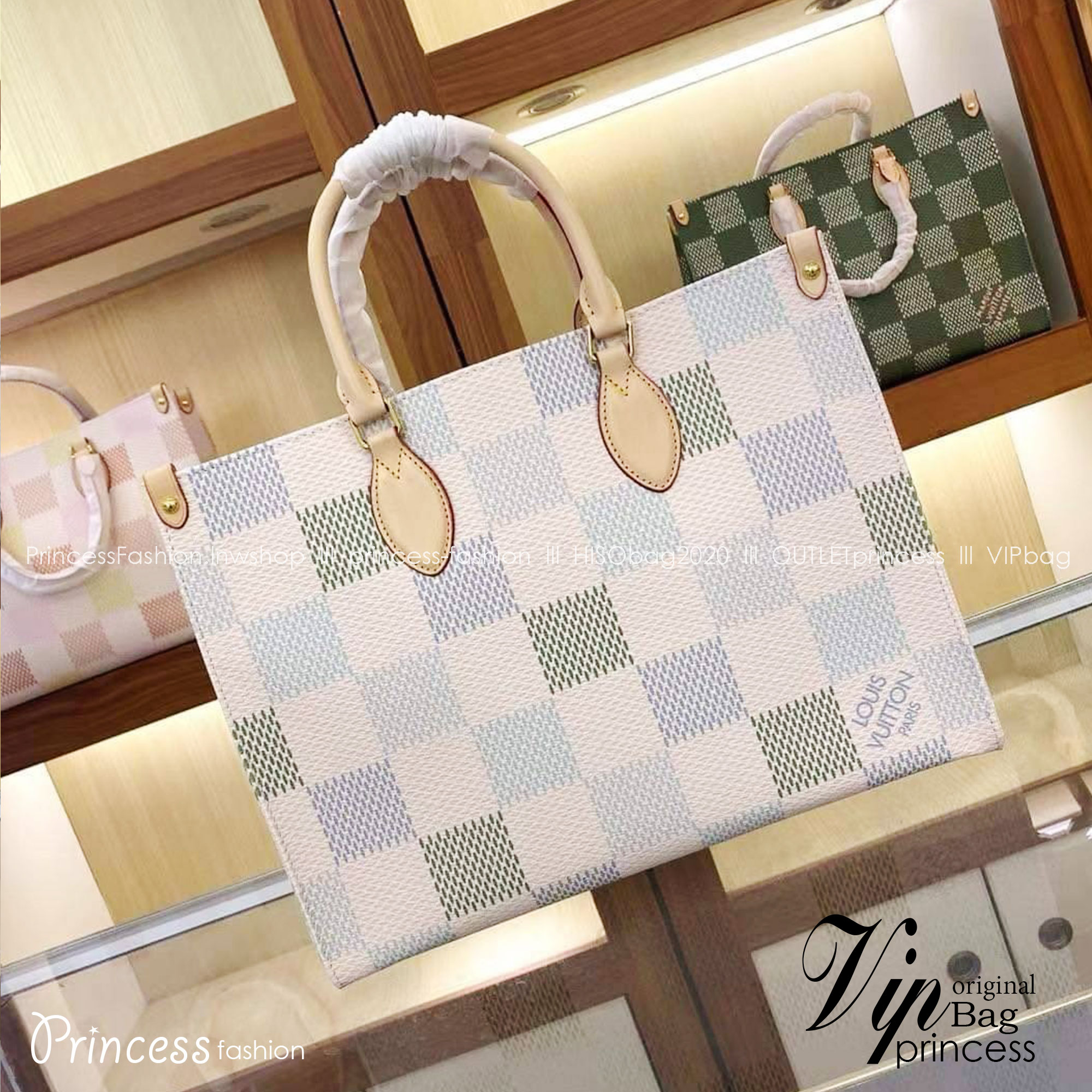LV OnTheGo / LV Tote Bag กระเป๋าทรงโท้ท โทนสีมีเสน่ห์ที่ผสมผสานเฉดสีพาสเทล เกรดออริ 1:1 ใช้งานต่างประเทศได้