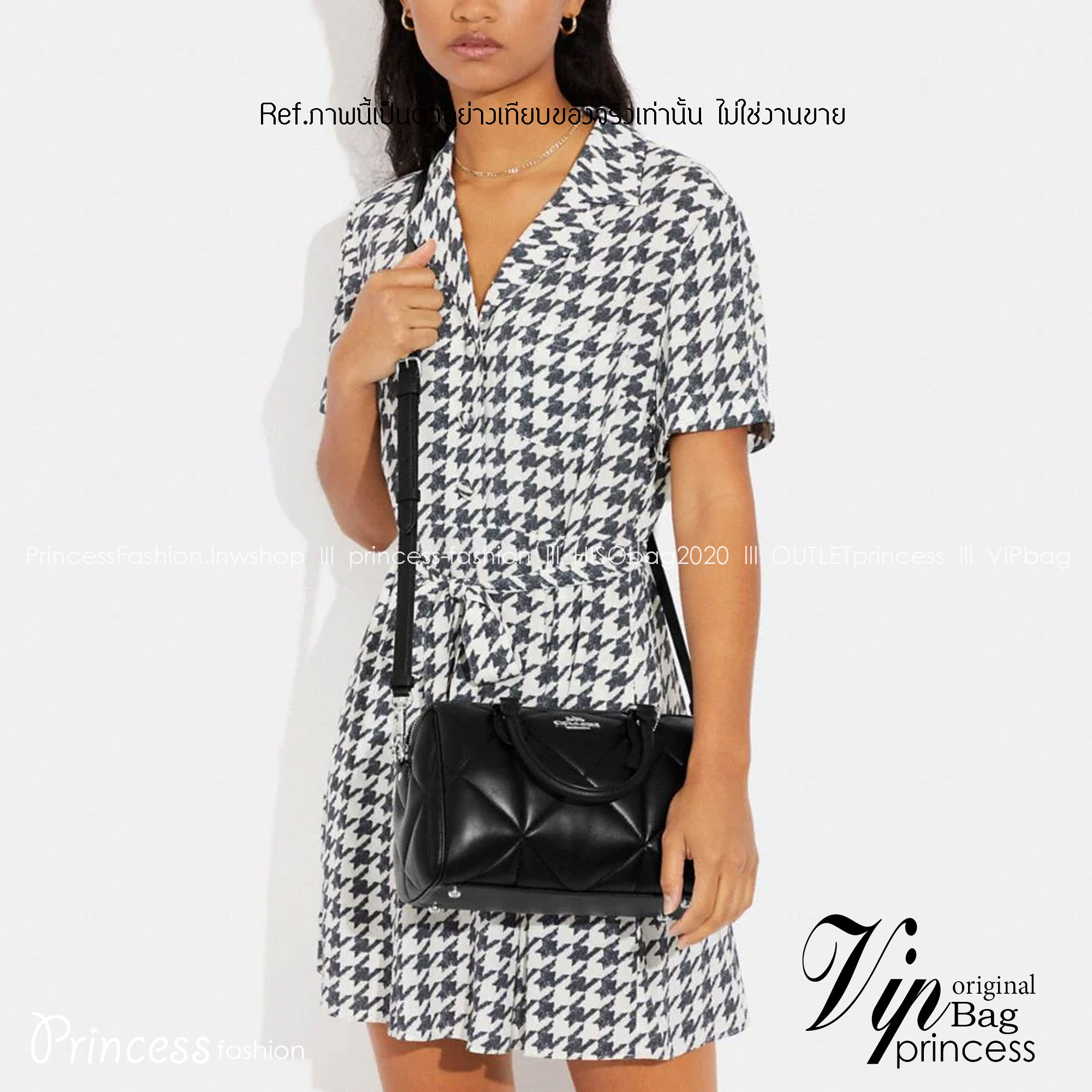 COACH ROWAN SATCHEL WITH PUFFY DIAMOND QUILTING CJ610 พร้อมส่ง กระเป๋าสะพายทรงหมอน ขนาดกำลังสวย คอลเลคชั่นสุดคลาสสิค ที่ดีไซน์เพิ่มความหรู