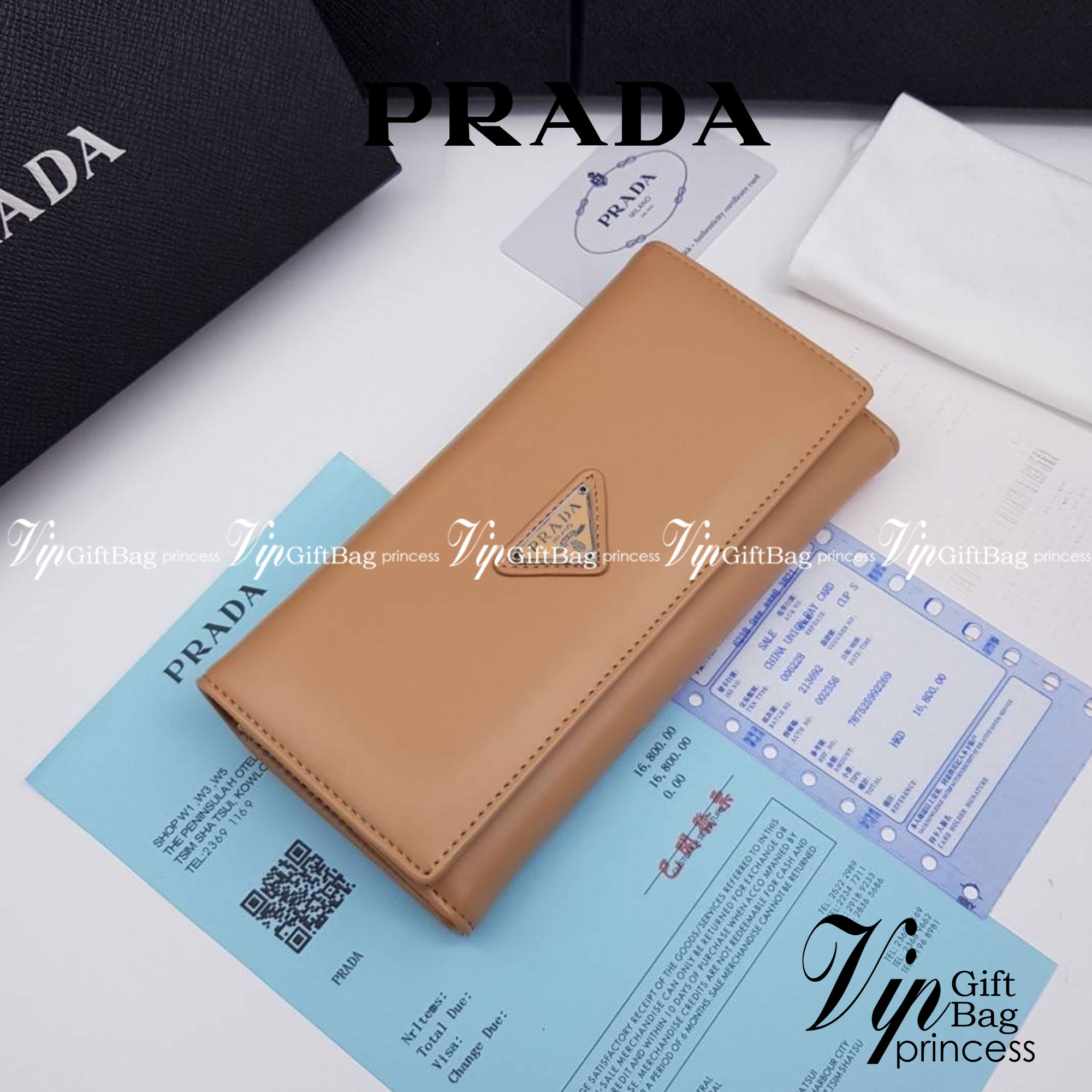 หนังแท้ Prada Long Wallet / Prada Wallet กระเป๋าสตางค์ใบยาว ใช้งานง่าย สวยหรู งานหนังแท้ทั้งใบ ภาพสินค้าถ่ายจากงานขายจริง ใช้งานต่างประเทศได้