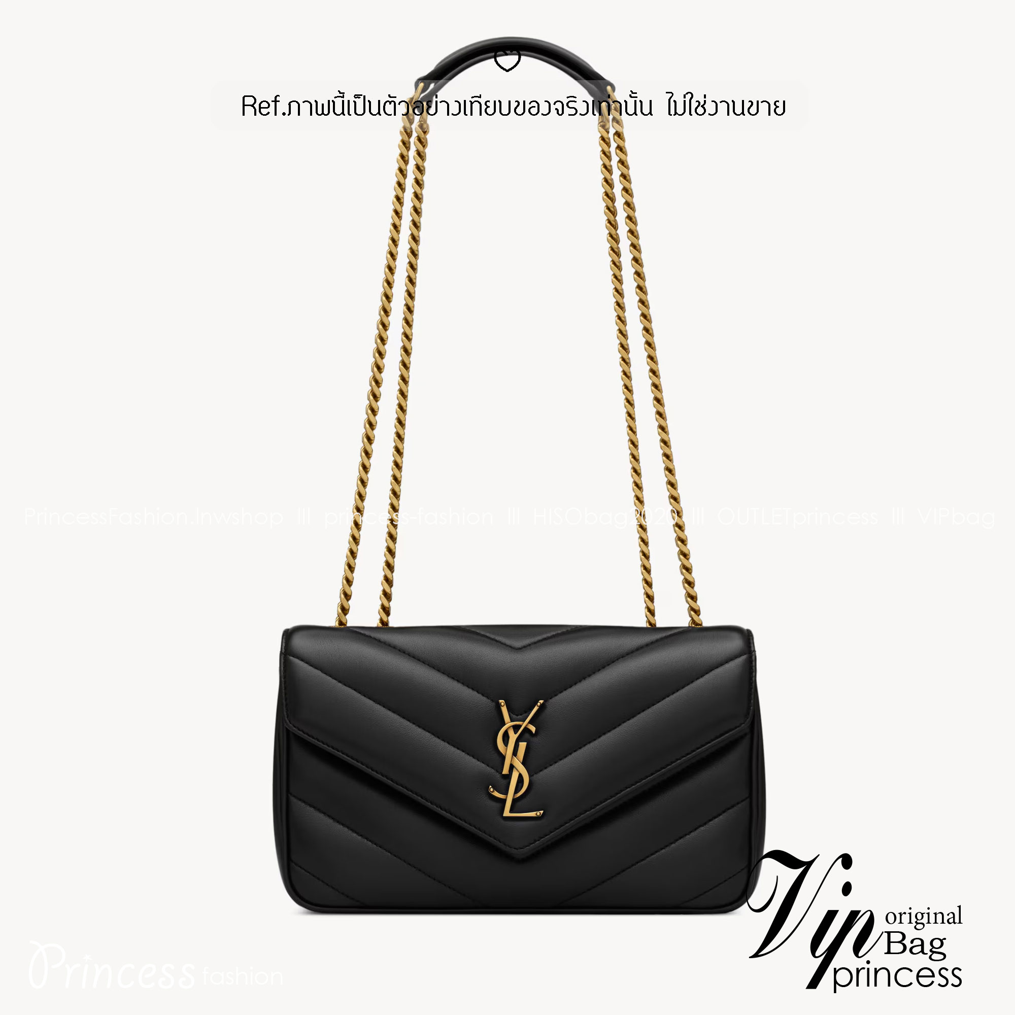 ORI หนังแท้ | YSL LOULOU small in MATELASSÉ กระเป๋าสะพายสายโซ่าีทองหรูหรา งานหนังแท้เนื้อนุ่มตะเข็บเย็บลายเชฟรอนสวยหรูโดดเด่นเป็นเอกลักษณ์ 🤍 เกรดออริจินอล หนังแท้
