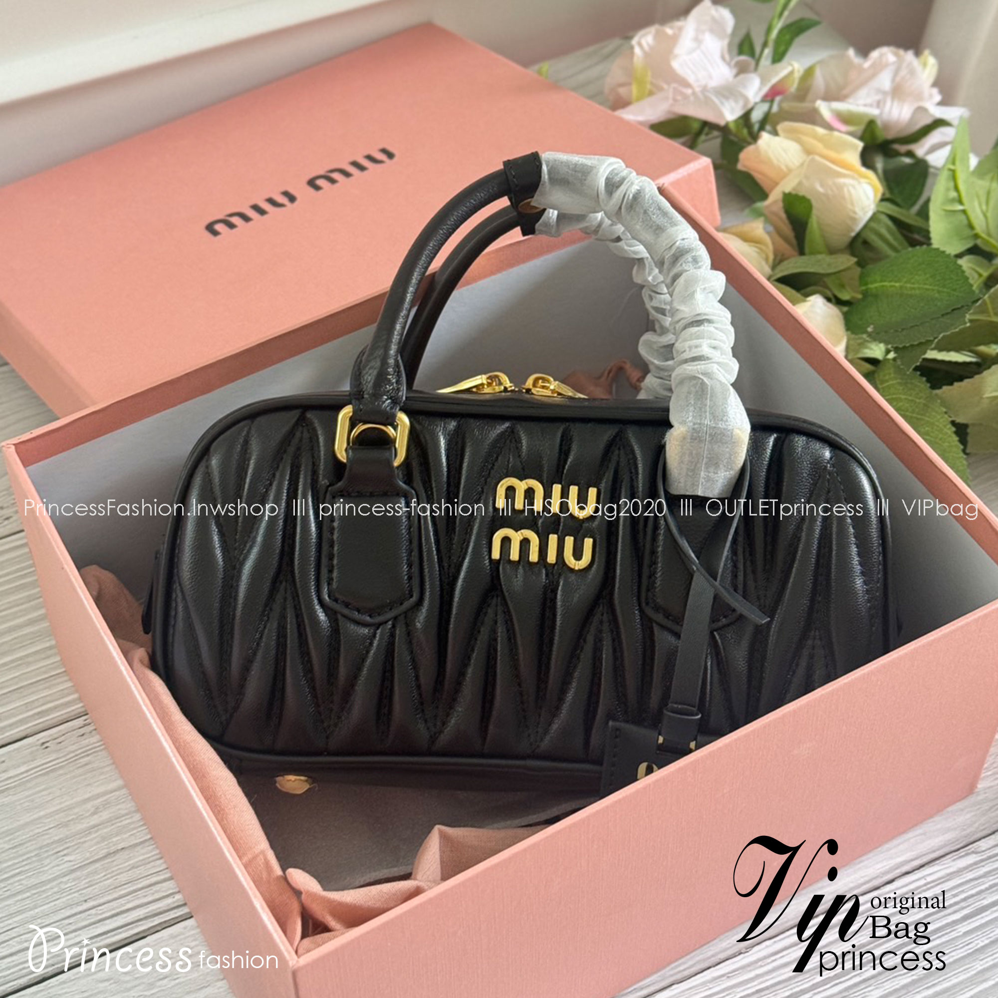 MIU MIU Arcadie Matelassé nappa leather bag 24cm กระเป๋าถือสะพาย luxurious เกรดออริ ท็อป 1:1 เกรดงานปราณีตละเอียด หนังสวย เกรดดีสุด ใช้งานต่างประเทศได้