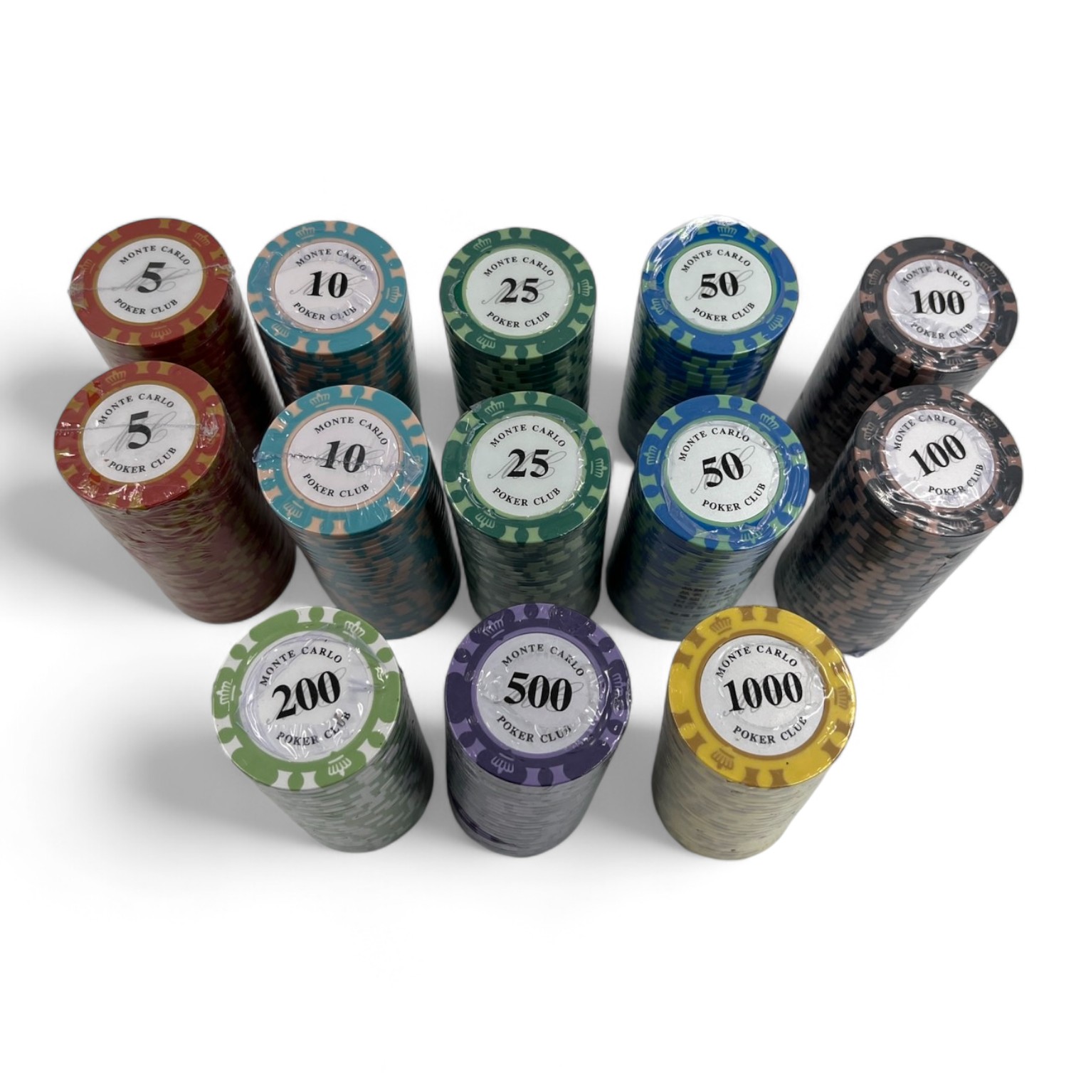 ชุดชิปโป๊กเกอร์เกรดพรีเมี่ยม น้ำหนัก14g.MONTE CARLO (แบรนด์ Poker Club)