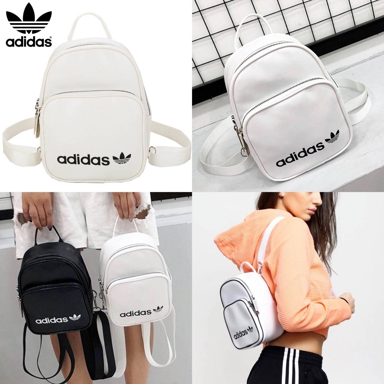ADIDAS 2WAY MINI BACKPACK กระเป๋าเป้หรือสะพายหนังเรียบสไตล์ Sport ขนาดมินิ น้ำหนักเบา ด้านหน้ามีโล้โก้และช่องซิป เปิดปิดด้วยซิปสะดวกใช้ หัวซิปแบรนด์ ภายในมีช่องใส่ของ หูจับถนัดมือ สายสะพายปรับได้ freesize สามารถสะพายเป็นเป้ หรือกระเป๋าสะพาย Crossbody ได้2