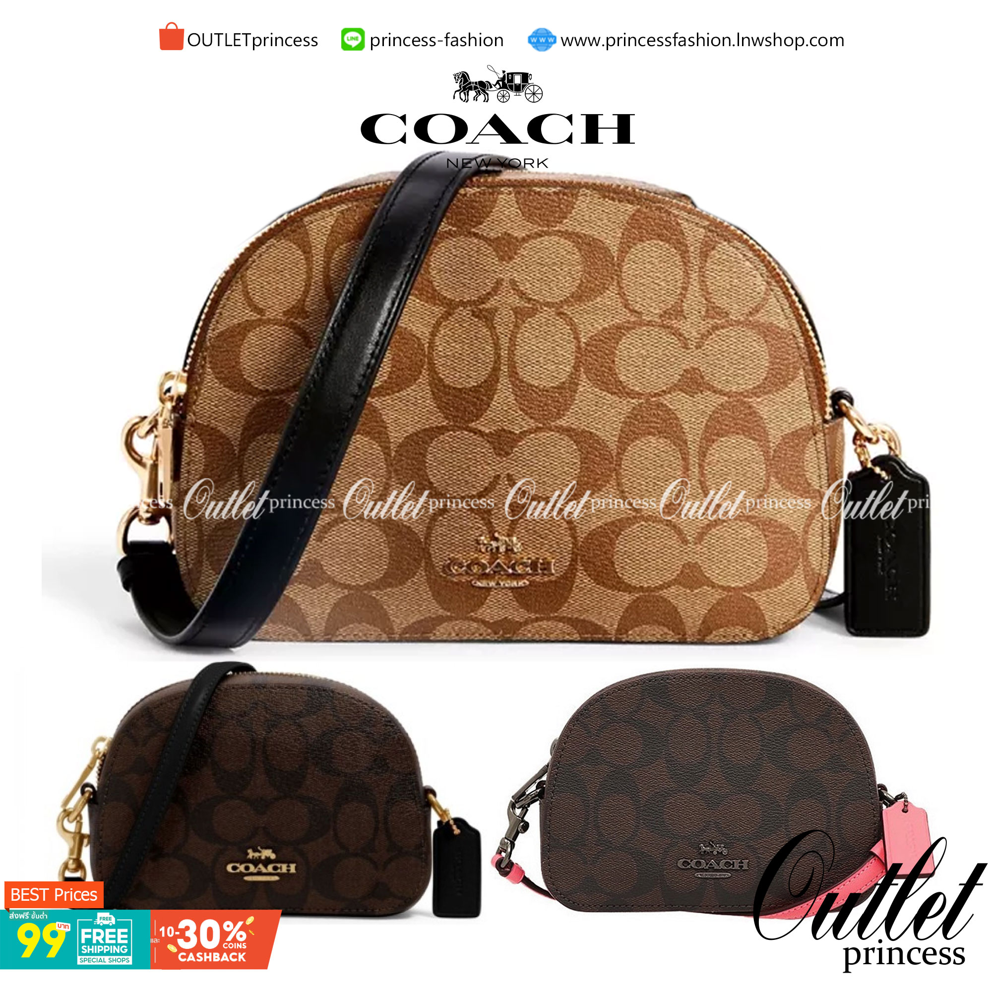 COACH 2628 MINI SERENA CROSSBODY IN SIGNATURE CANVAS ใหม่ที่สุด!! พร้อมส่งทุกสีเด็ด!! ย่อส่วนกระเป๋าสะพายคอลเลคชั่นยอดฮิต มินิเซเรนา ที่รับรองว่าน้องน่ารักม้ากกก!! ขนาดเล็กกุ๊งกิ๊ง แต่ดีเทลยิ่งใหญ่ วัสดุหนังแคนวาสเคลือบลาย เปิด-ปิดด้วยซิป สะดวกใช้ ภายในเป