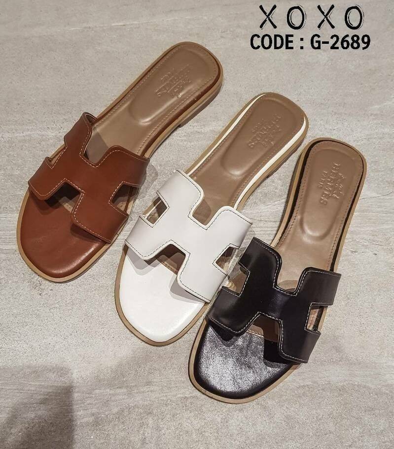 HERMES ORAN SANDAL แตะสวม สวย เก๋ งานชนช้อป ขายดีตลอดกาล แมทส์ชุดง่าย น้ำหนักเบา