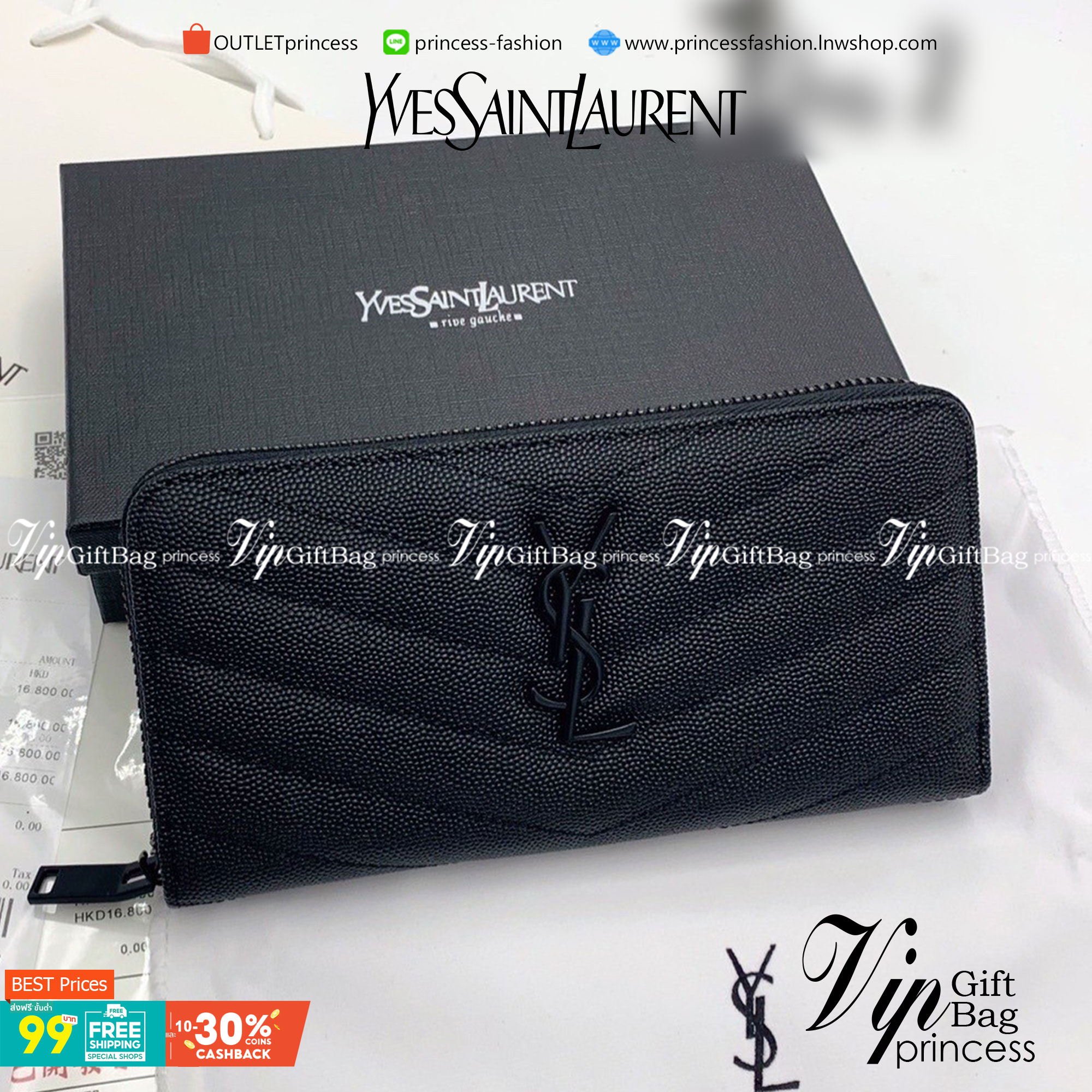 VIP 】YSL SAINT LAURENT LONG WALLET กระเป๋าสตางค์ใบยาวซิปรอบ งานเย็บเดินด้ายสวยมากกก อะไหล่ ดำ เงิน ทอง พร้อมส่งครบเลยค่ะ สวยหรูดูแพง ราคาดีงามมากกค่าา ไอเท็มนี้ Must Have! พร้อมส่งที่ไทยราคาสุดคุ้ม