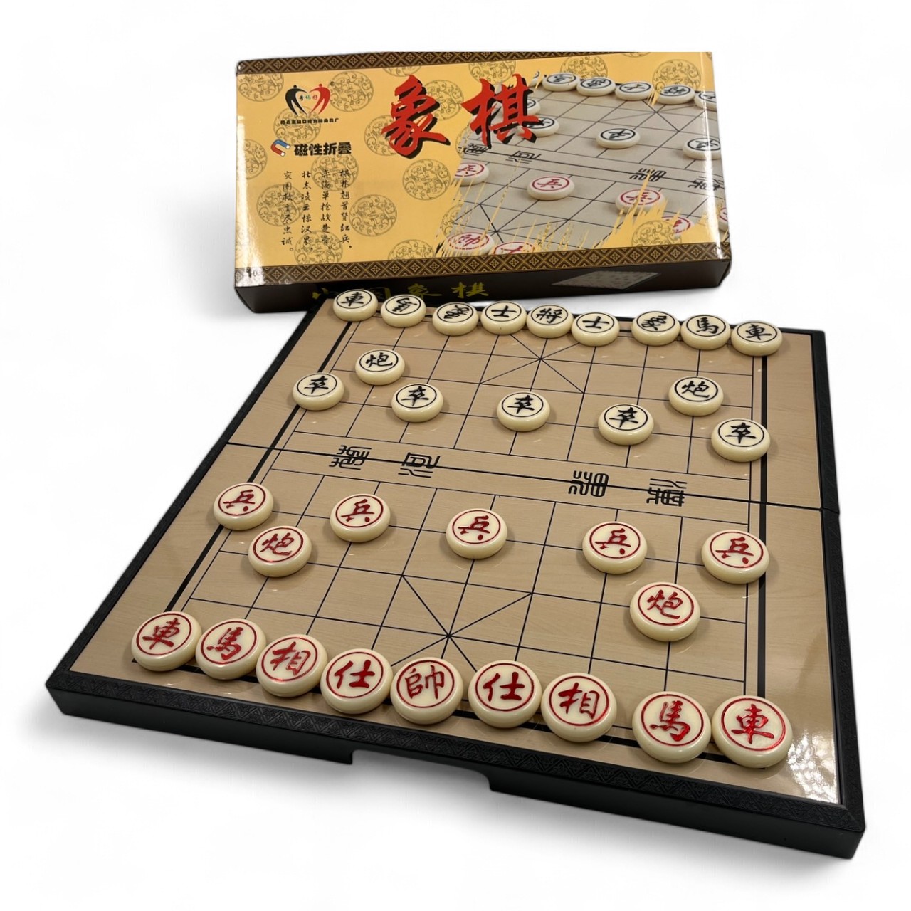ชุดหมากรุกจีนแม่เหล็กพับได้ขนาดพกพาไซส์ใหญ่พิเศษ 37x37cm.
