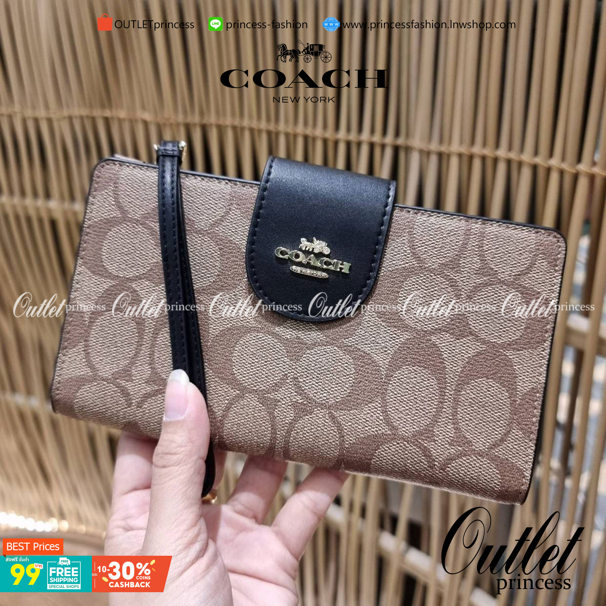 พร้อมส่ง 7 สี COACH C2874 TECH WALLET IN COLORBLOCK SIGNATURE CANVAS จัดให้สีใหม่ก่อนใคร!! ดีไซน์ใหม่ คอลเลคชั่นสวยหรู กระเป๋าสตางค์พร้อมสายคล้องมือ ง่ายต่อชีวิตมากจ้า!! มันดีอะไรเบอร์นี้ ใส่ได้ทั้งบัตร และโทรศัพท์ก็ใส่ได้ทุกรุ่น แถมยังมีช่องซิปแยกไปอีก ช