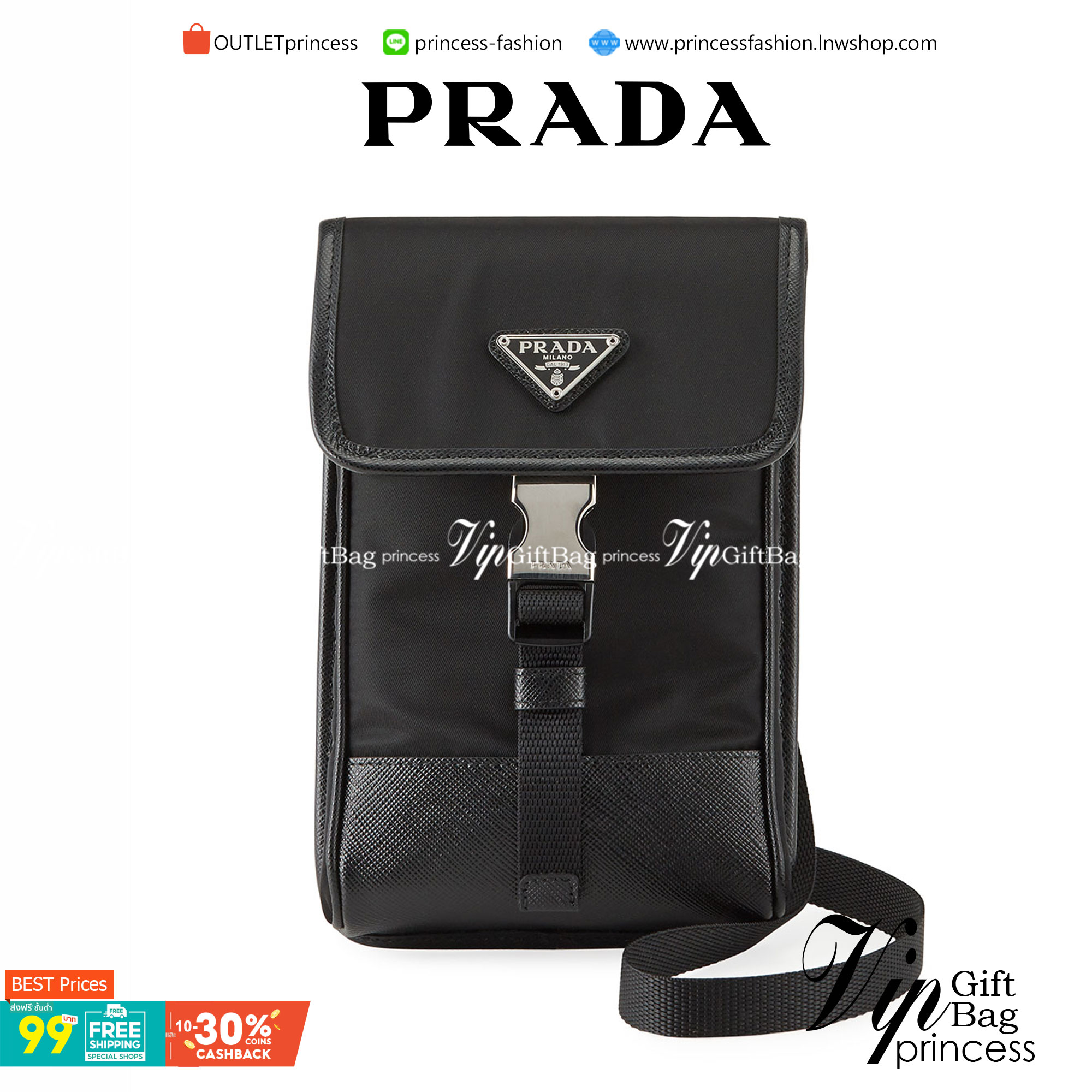 PRADA Re-Nylon and Saffiano leather smartphone case ใช้ได้ทั้งชาย-หญิง ของมันต้องมี ใบนี้ห้ามพลาดเลยค่า งานหนังแท้ งานจริงสวยมากค่ะ