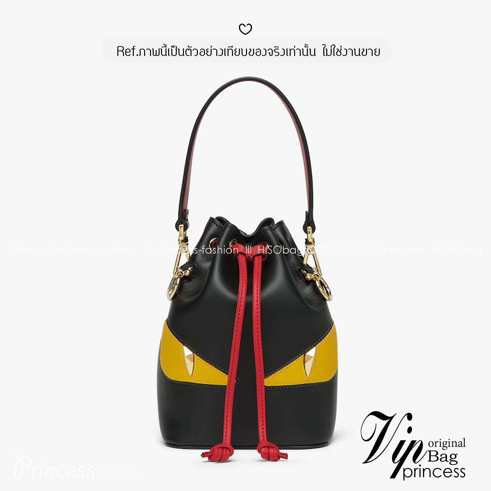 FENDI Mon Tresor Lunar New Year Mini Bucket Bag กระเป๋าสะพายทรงบัคเก็ต ต้อนรับตรุษจีน ด้วยดวงตาปีศาจ หรือ ‘Monster Eyes’ ที่ทำให้กระเป๋าดูขี้เล่นมากขึ้น เป็นการตอกย้ำชื่อรุ่นได้เป็นอย่างดี