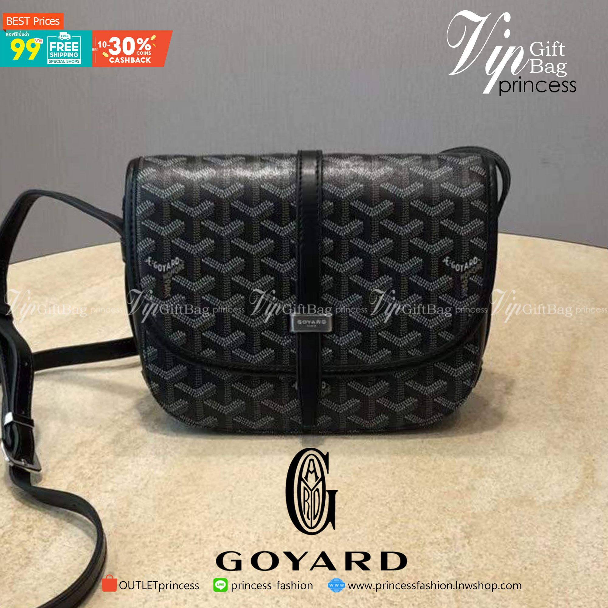 VIP GIFTbag 】หนังแท้ GOYARD Belvedere II PM Messenger Bag คอลเลคชั่นสุดฮิต ที่สาวๆห้ามพลาด!! กระเป๋าสะพาย ดีไซน์ยูนีคในลวดลายเอกลักษณ์ ใช้ได้ในทุกโอกาส สาวๆต้องเลิฟใบนี้แน่นอนรับประกันจ้า