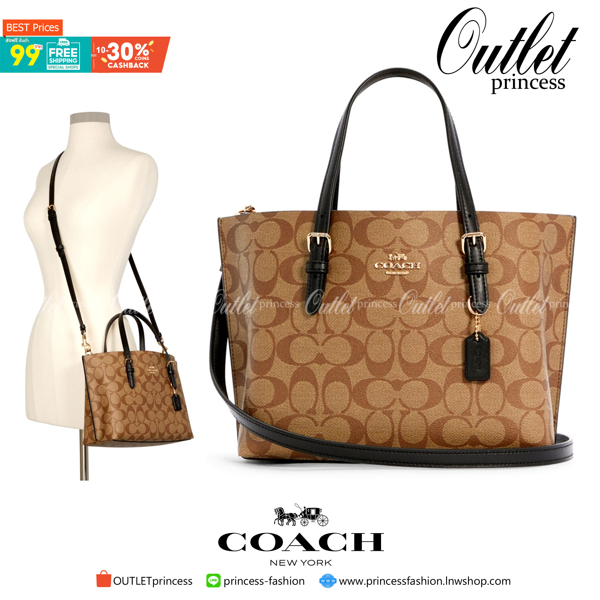 COACH C4250 MOLLIE TOTE 25 IN SIGNATURE CANVAS น้องมาแล้วจ้าาา ใหม่ล่าสุด กระเป๋าโท้ทไซส์เล็กที่สาวๆตามหา ดีไซน์คลาสสิคเหมือนเดิม เพิ่มเติมคือสะดวกขึ้นเยอะ!! ย่อส่วนมาจากใบใหญ่เป๊ะๆ น่ารักน่าใช้มากๆ วัสดุหนังแคนวาสเคลือบลาย ภายในโล่งกว้าง มีช่องซิปกลางใส่