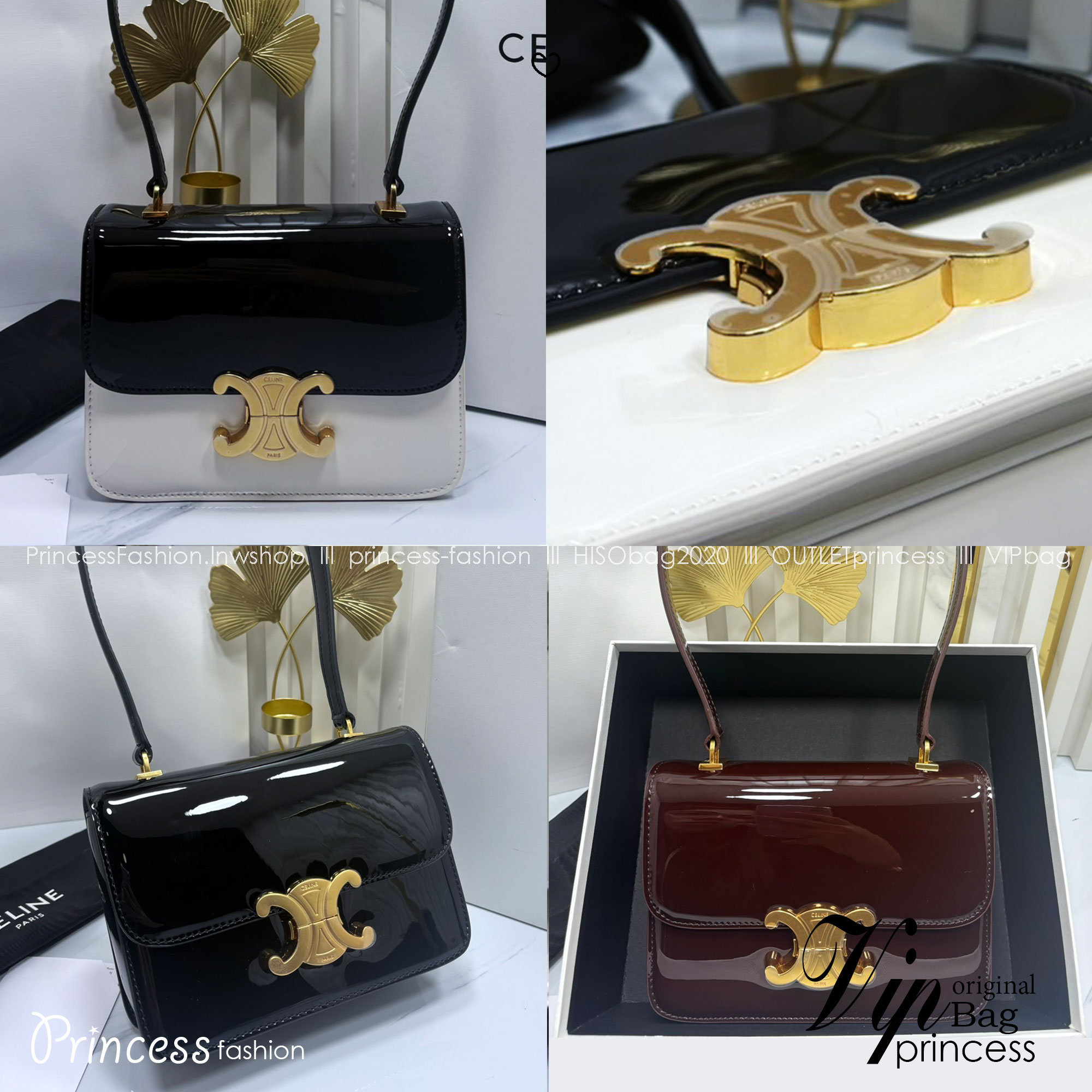 สลับแท้ CELINE TEEN GARANCE bag in PATENT CALFSKIN กระเป๋าสะพายไหล่หนังแท้ รุ่นใหม่ล่าสุดหนังเงาสวยงามหรูหรา 🤍 เกรดออริจินอล สลับแท้ 1:1 ภาพถ่ายจากงานขายจริง ใช้งานต่างประเทศได้