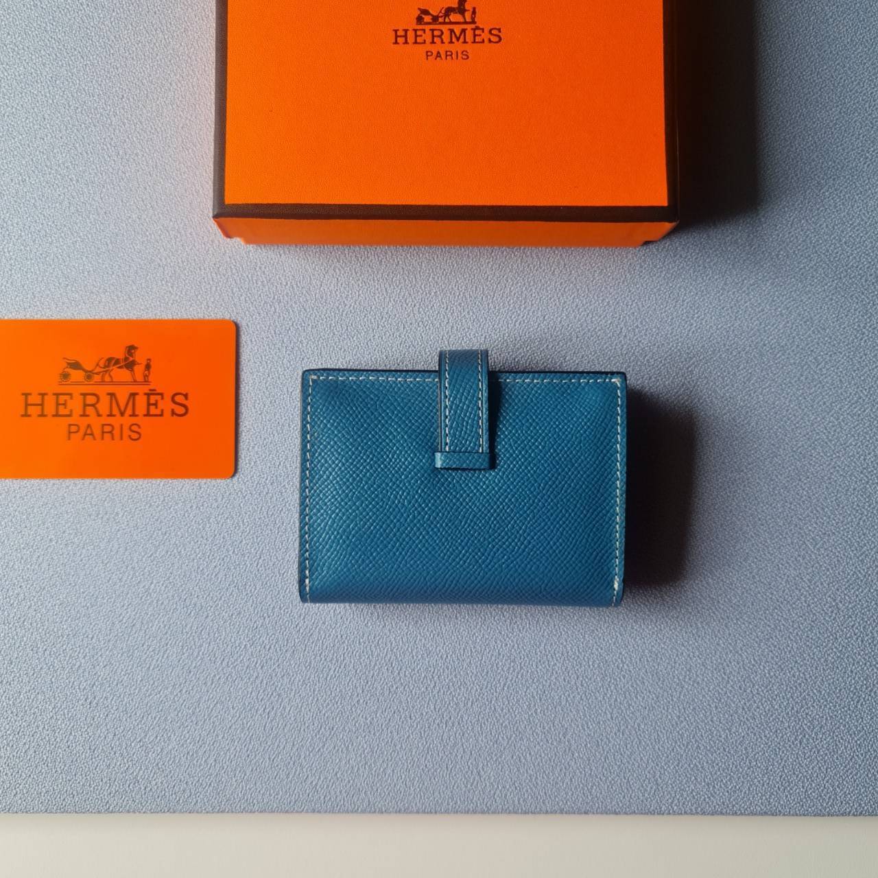 VIP หนังแท้ 】HERMES MINI BEARN WALLET UNISEX