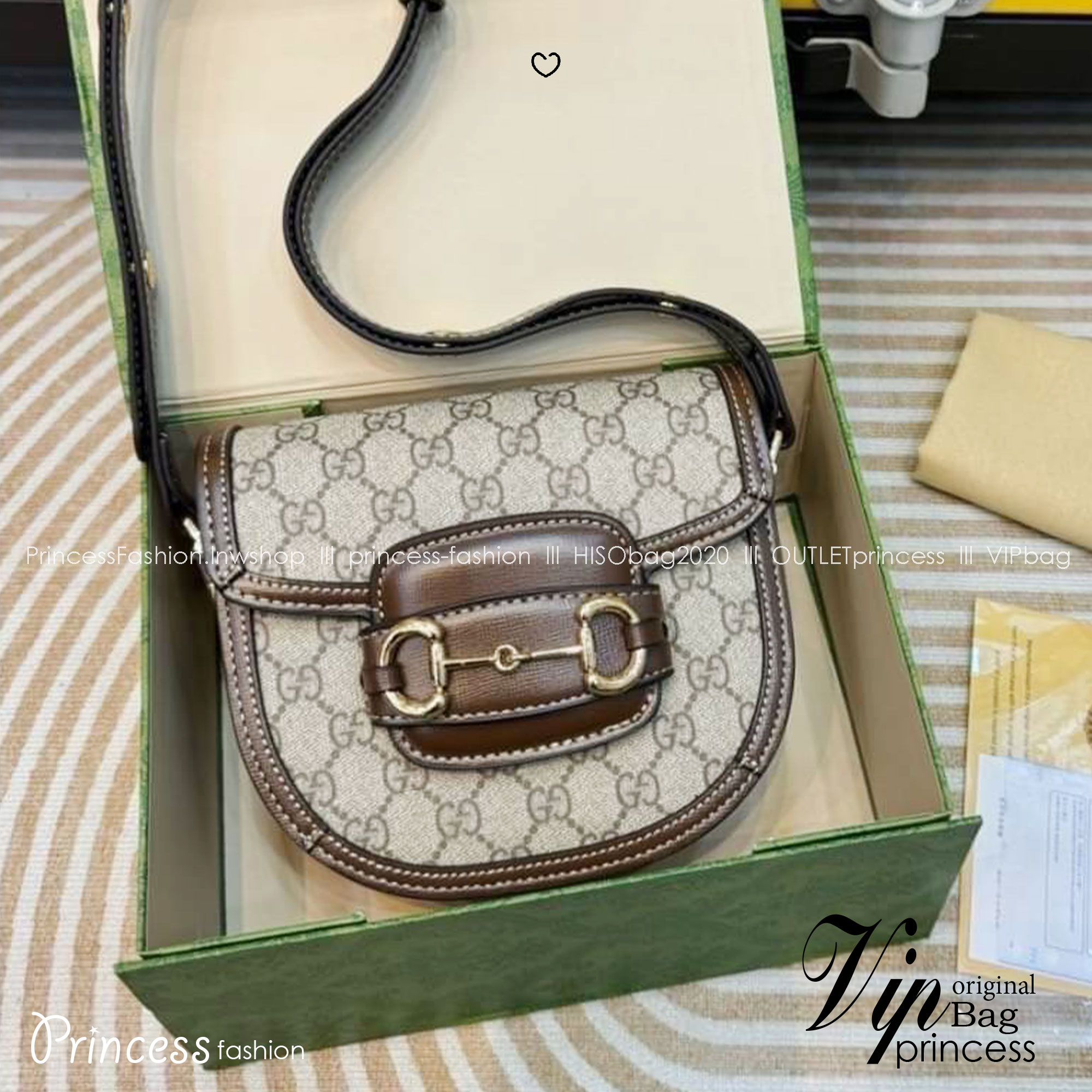 GUCCI Horsebit 1955 mini rounded bag กระเป๋าสะพายไหล่/สะพายข้างสุดคลาสสิค ใหม่ล่าสุด ไซส์มินิทรงครึ่งวงกลม กะทัดรัด สวยอยู่ทรง