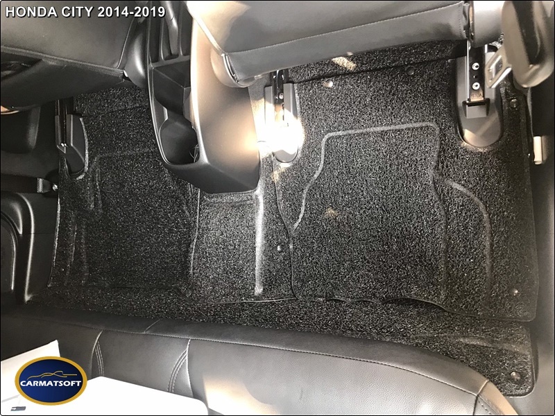 พรมดักฝุ่นไวนิล HONDA CITY 2014-2019 รีดขอบสีดำ เต็มคัน เข้ารูป