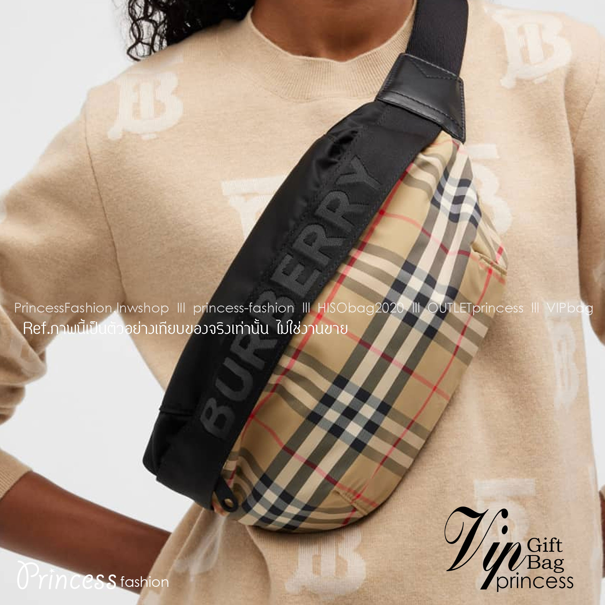 Burberry Vintage Check Sonny Belt Bag / BURBERRY FRAGRANCES BELT BAG กระเป๋าคาดเอว คาดอกแบบ UNISEX ใช้ได้ทุกเพศ ลายวินเทจตามแบบฉบับของแบรนด์