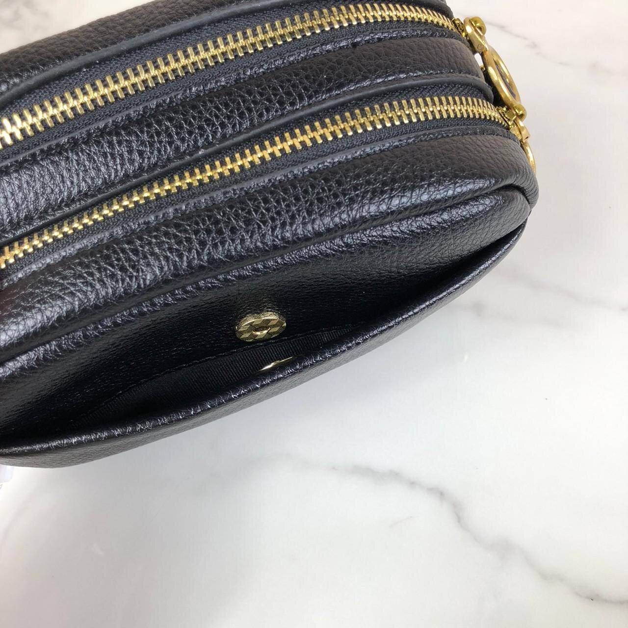 ของแท้ 💯% Tory Burch Perry Bombe Mini Leather Crossbody กระเป๋าสะพาย 2 ช่องซิป