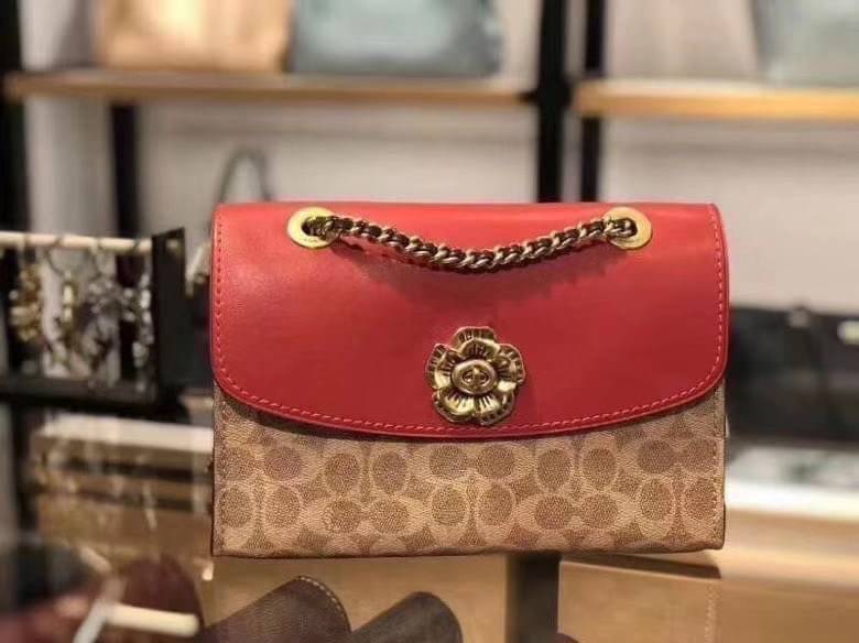 Coach Parker In Signature Canvas With Tea Rose