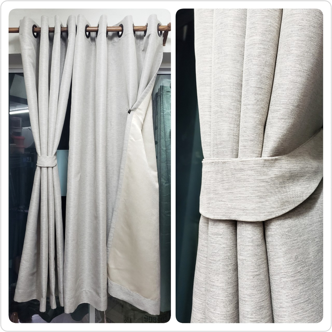 ผ้าม่านก.270*ส.255ซม./ผืน กันแสงUV95% ผ้าม่าน รุ่น มินิมอล(minimalist) สีเทาน้ำตาล