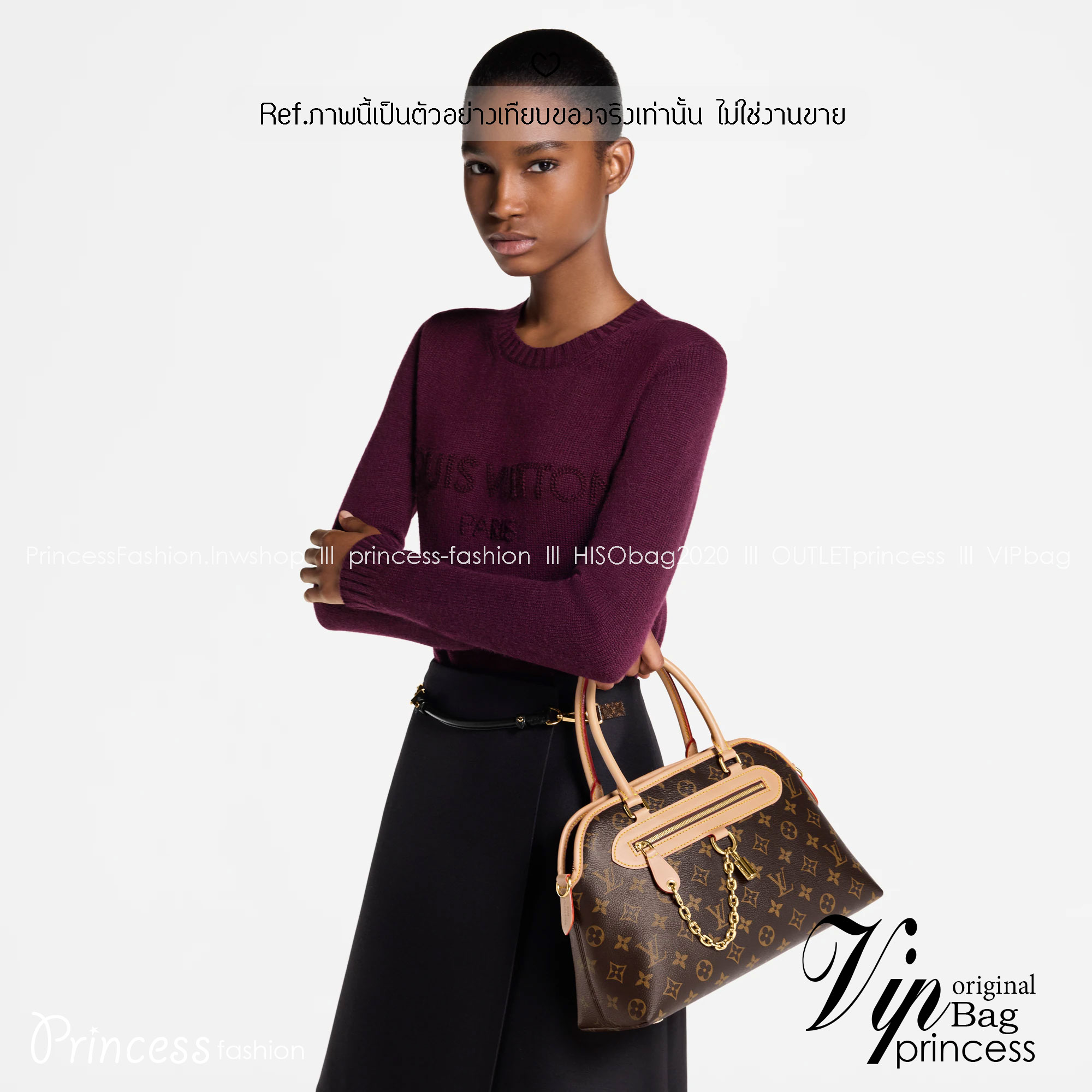 TOP ORI หนังแท้ | LV Ever More PM Monogram canvas กระเป๋าสะพายดีไซน์วินเทจ หูจับในตัว สวยหรู คลาสสิคตลอดกาล