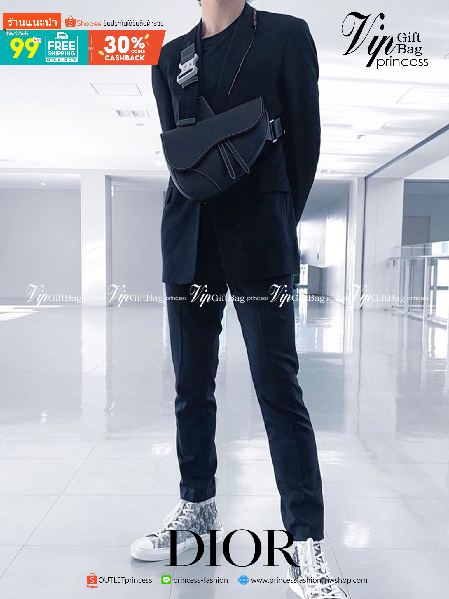 หนังแท้ CHRISTIAN DIOR SADDLE BAG GRAY Grained Calfskin พร้อมส่งที่ไทย ออริจินอลหนังแท้ทั้งใบ ภาพสินค้าถ่ายจากงานขายจริง ใช้งานต่างประเทศได้