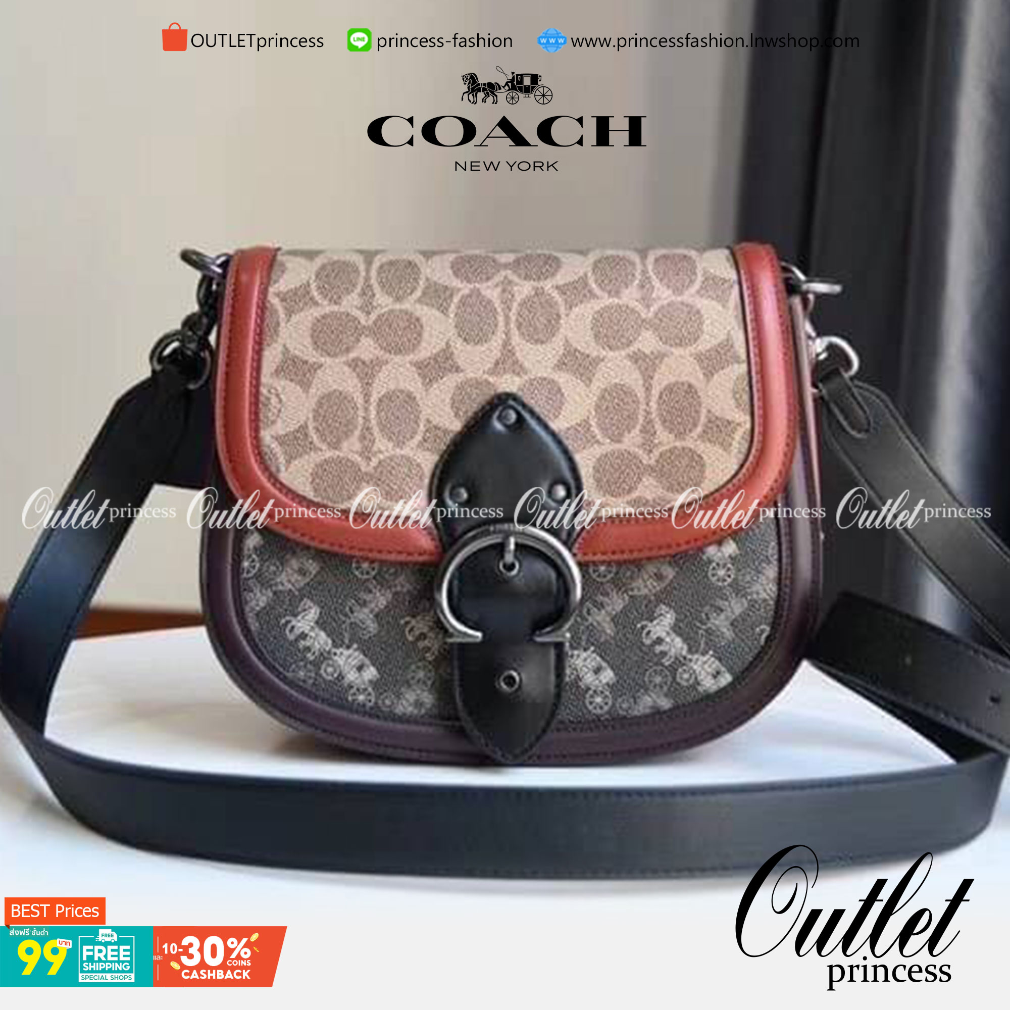 COACH 0745 Printed coated canvas and glovetanned leather