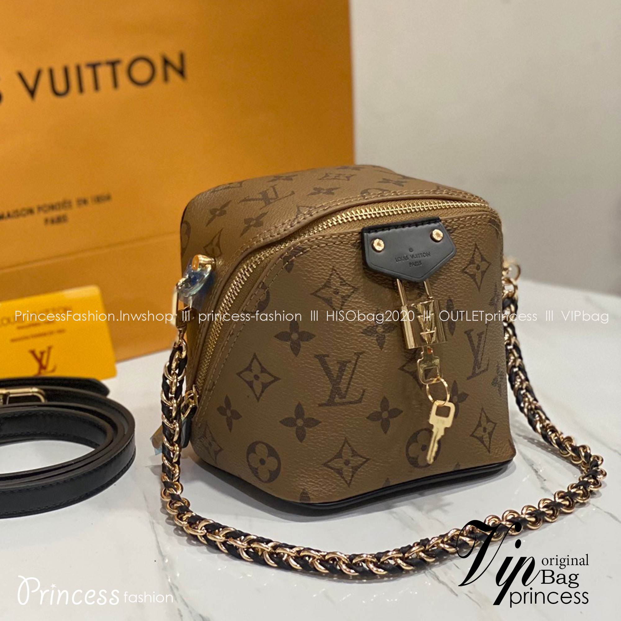 LV Just In Case Bag Monogram Reverse Canvas กระเป๋าสะพายใบเล็ก รุ่นใหม่ เกรดออริ 1:1 ใช้งานต่างประเทศได้