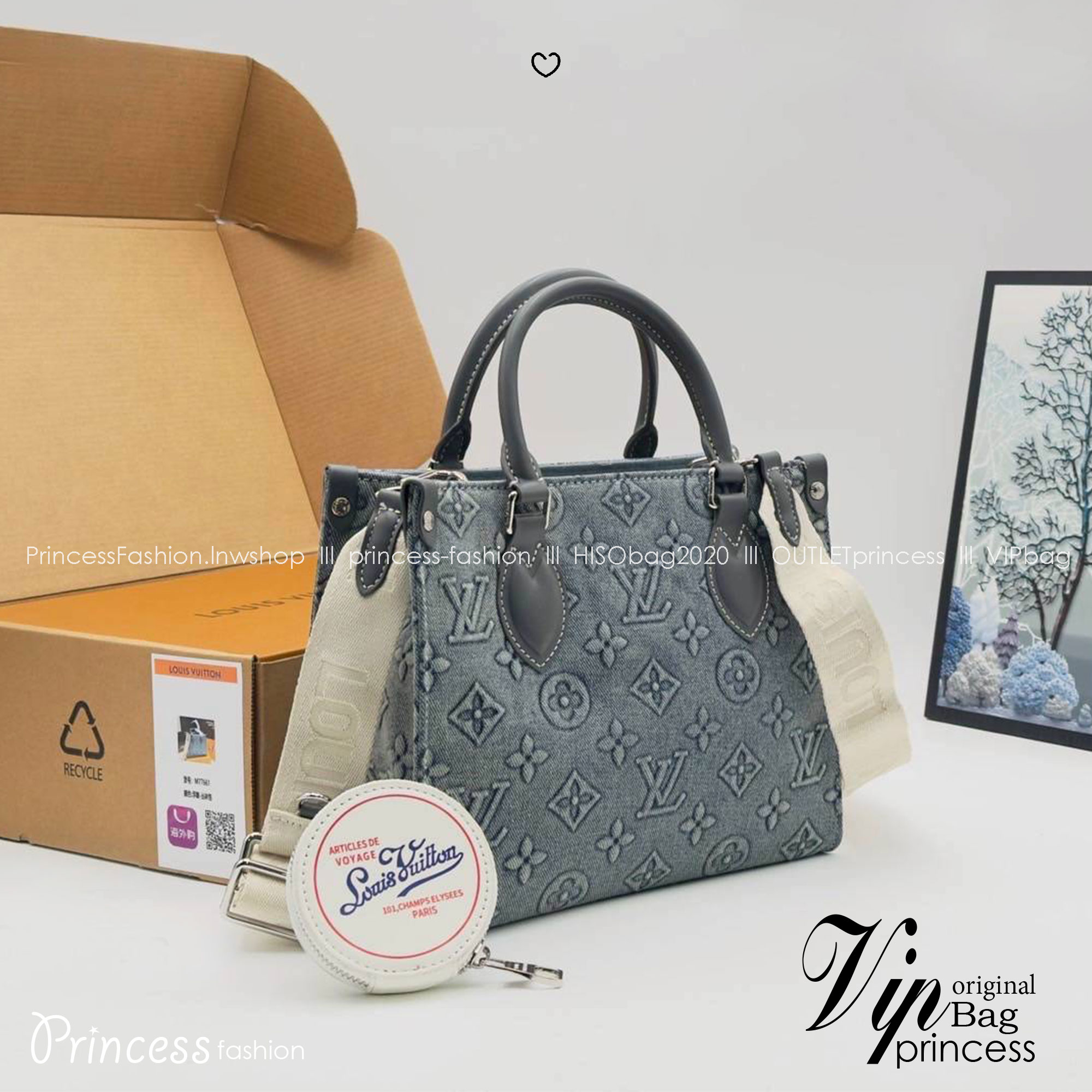 LV Onthego Denim Vintage Tote Bag กระเป๋าทรงโท้ทเดนิมสไตล์วินเทจ รุ่นใหม่ปั้มลายโมโนแกรมบนเดนิมสุดไอคอนิก ที่ใครเห็นต้องเป็นคลั่งรัก ผู้ดี หรูหราได้ทุกลุค ทุกสไตล์