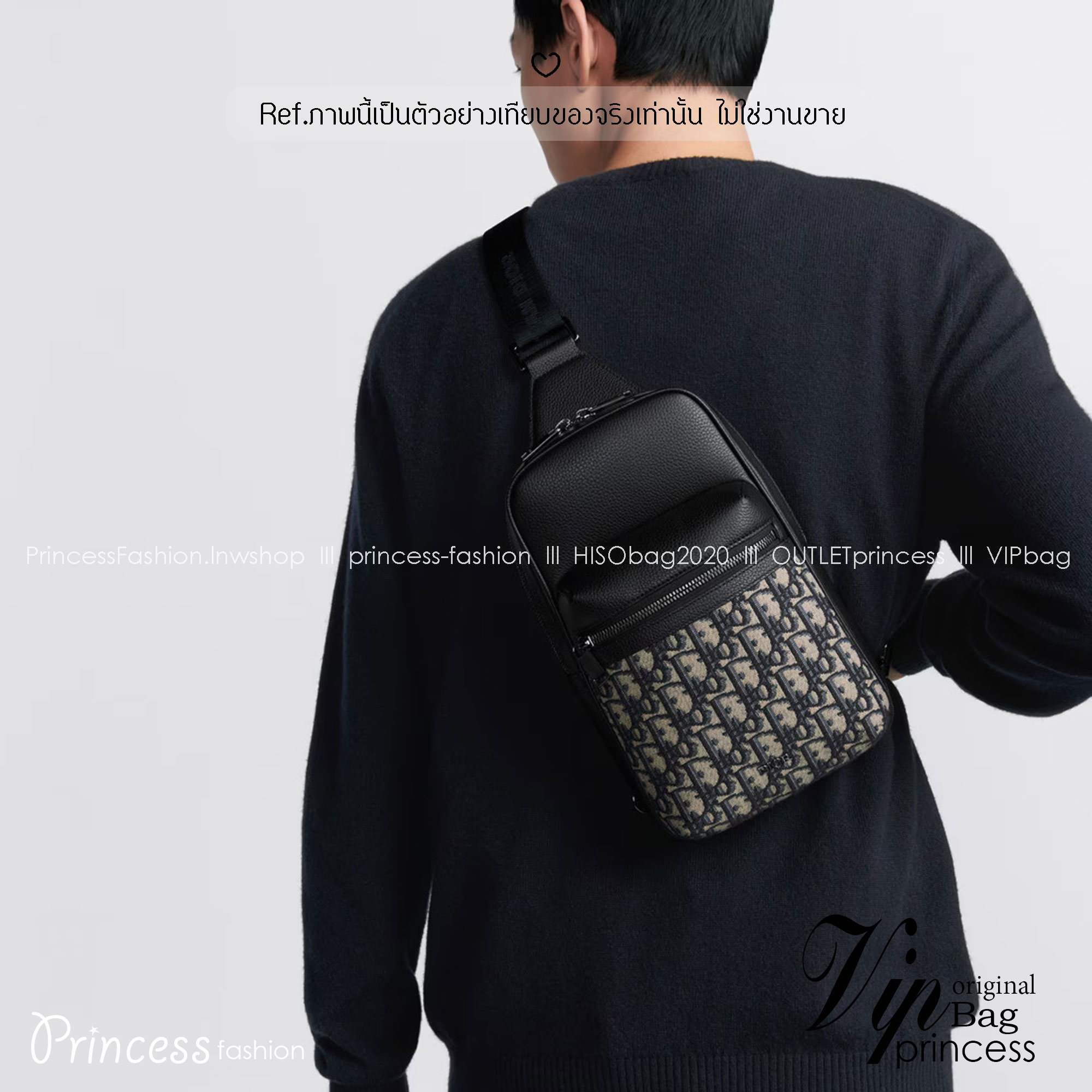DIOR Sling Bag Rider 2.0 Oblique jacquard fabric กระเป๋าสะพายคาดอก หนังแท้ แคนวาสแท้ สง่างามเหนือกาลเวลา มีไว้ไม่มีเอาท์ ท่านชายควรมีมากค่ะ