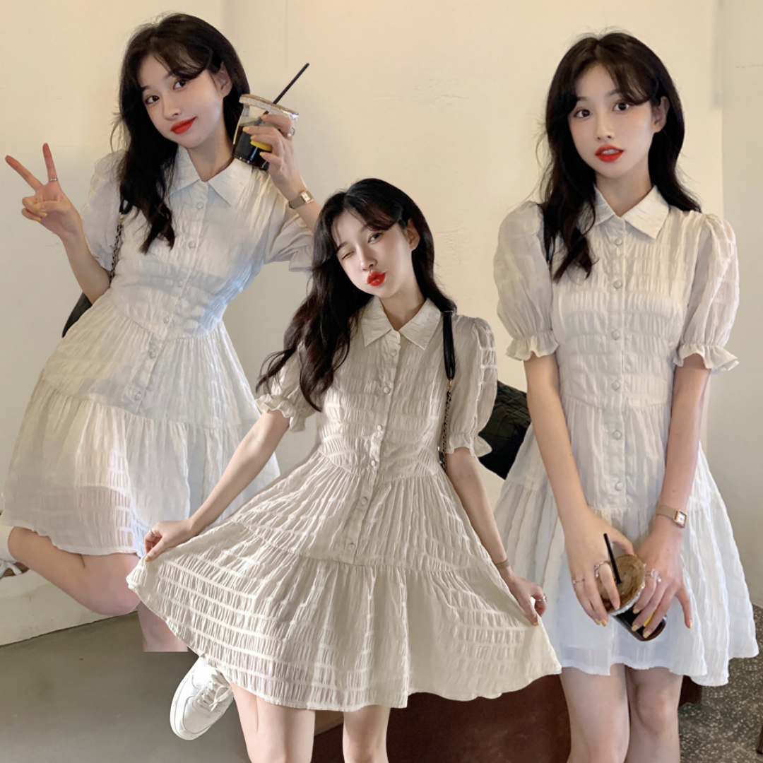 พร้อมส่ง 🐼🎪 Calming dress เดรสคอปกระบายเป็นชั้นๆสวยมาก (IN35447)