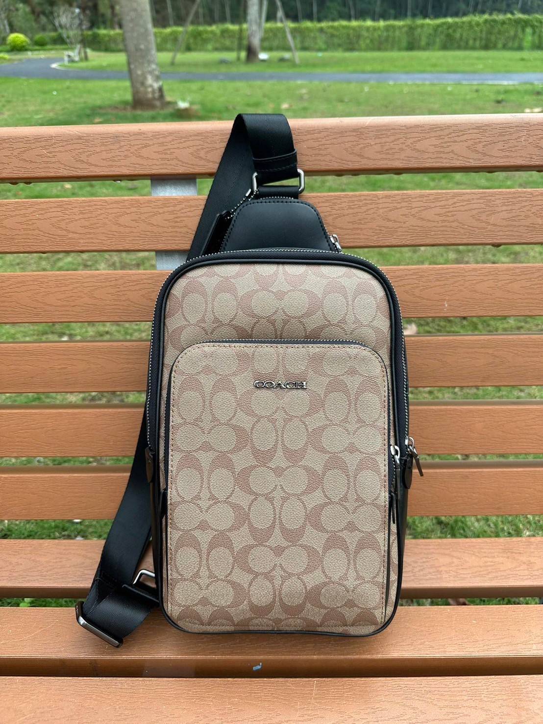 พร้อมส่ง 4 สี COACH Ethan Pack In Signature Canvas / COACH GRAHAM PACK กระเป๋าคาดอก 🧡 เกรดท็อปออริจินอล 1:1 สลับแท้ เกรดดีสุด ใช้งานต่างประเทศได้