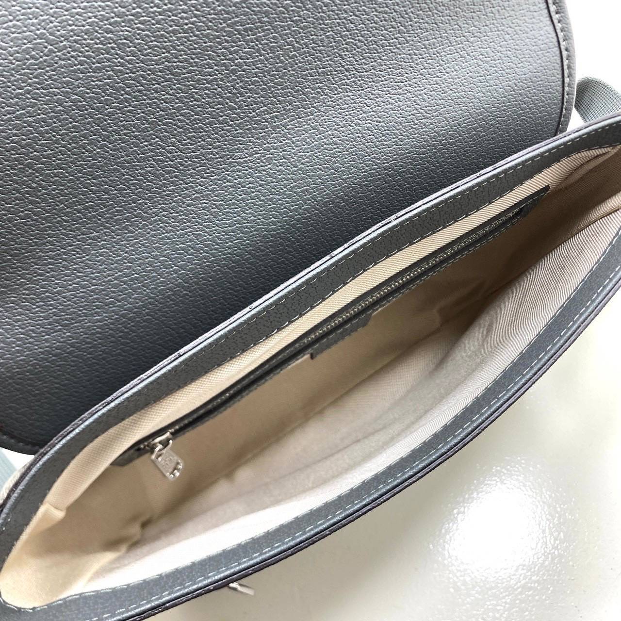 ORI หนังแท้ | GUCCI Ophidia medium messenger bag Gray กระเป๋าสะพายทรงแมสเซ็นเจอร์ Canvas GG Supreme เนื้อผ้าที่เหมาะสำหรับไลน์แอคเซสเซอรี่สำหรับผู้ชาย