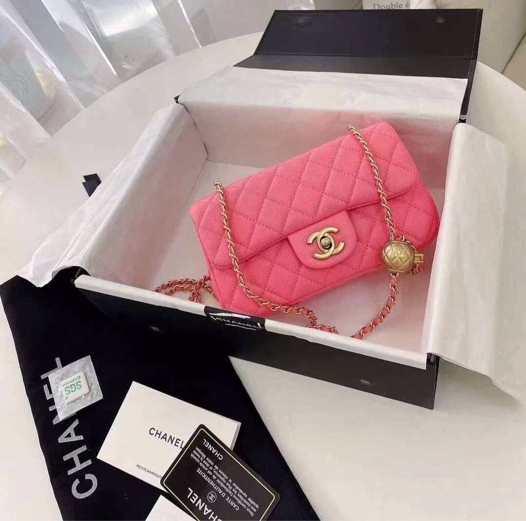CHANEL MINI FLAP BAG CAVIAR Leather GOLD tone hardware พร้อมส่ง 5 สี