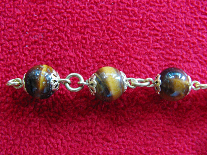 สร้อยข้อมือทองเหลืองหินตาเสือ(คุ้มครอง)ค่ะ