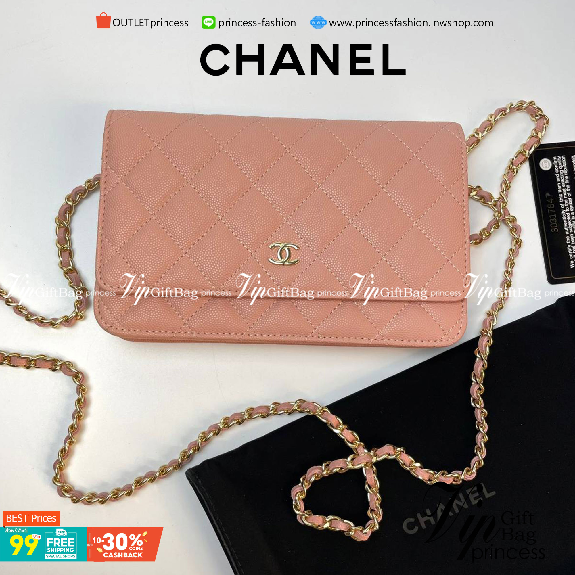 VIP 】หนังแท้ CHANEL WOC style โทนสีพาสเทล กระเป๋าสะพายทรงสวยตลอดกาล วัสดุหนังลายคาเวียร์ เนื้อนุ่ม อยู่ทรงคุณภาพดีตามแบบฉบับของแบรนด์ น้ำหนักเบา ด้านหน้ามีโลโก้แบรนด์อะไหล่หรู มีช่องใส่บัตร ใส่ของจุกจิก เปิดปิดด้วยฝาปิดกระดุม ซับในหนัง ตัวจริงสวยมากๆถูกใจ