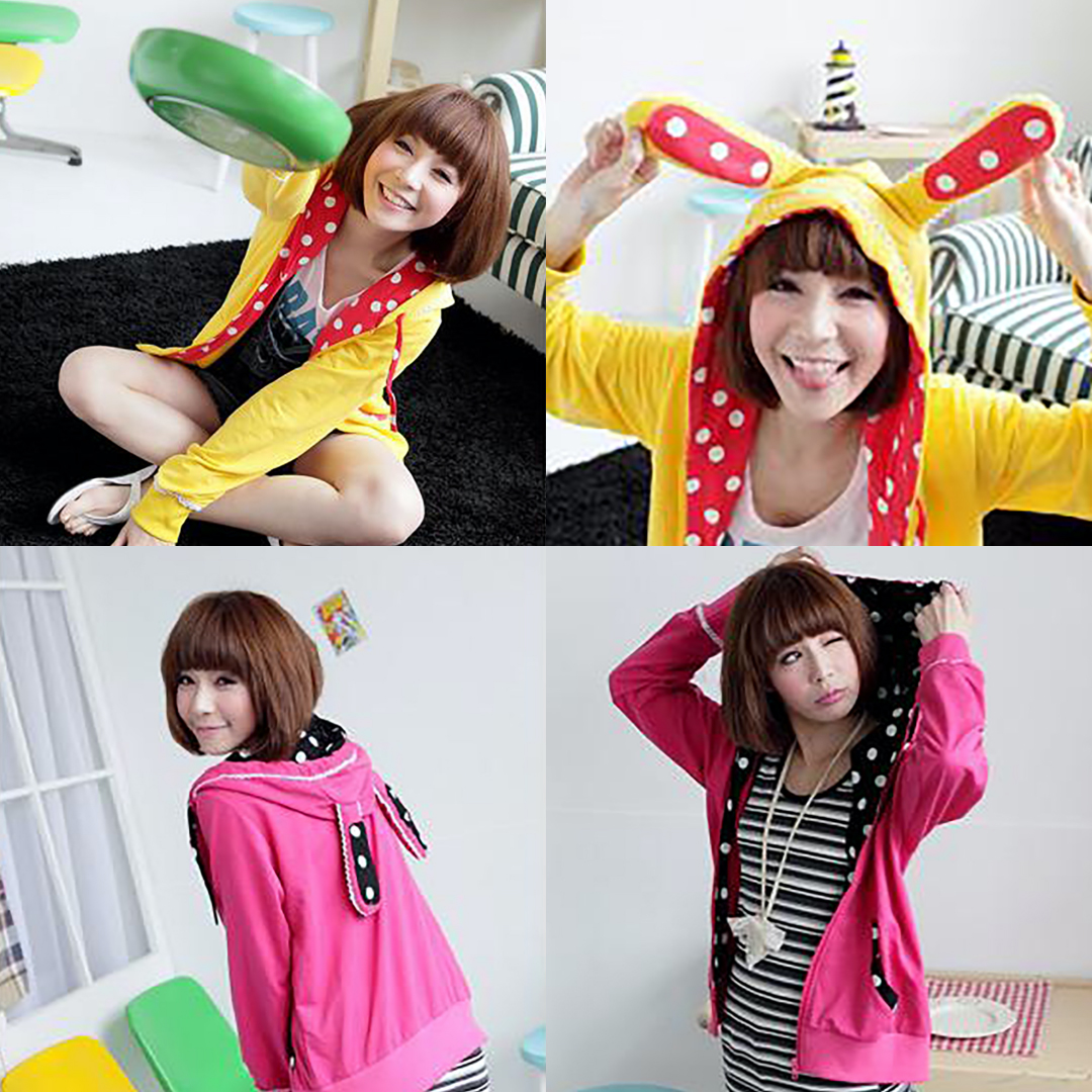พร้อมส่ง 2 สี ✨ Rabbit tops เสื้อคลุมแขนยาวแต่งหูกระต่าย (IN33039)