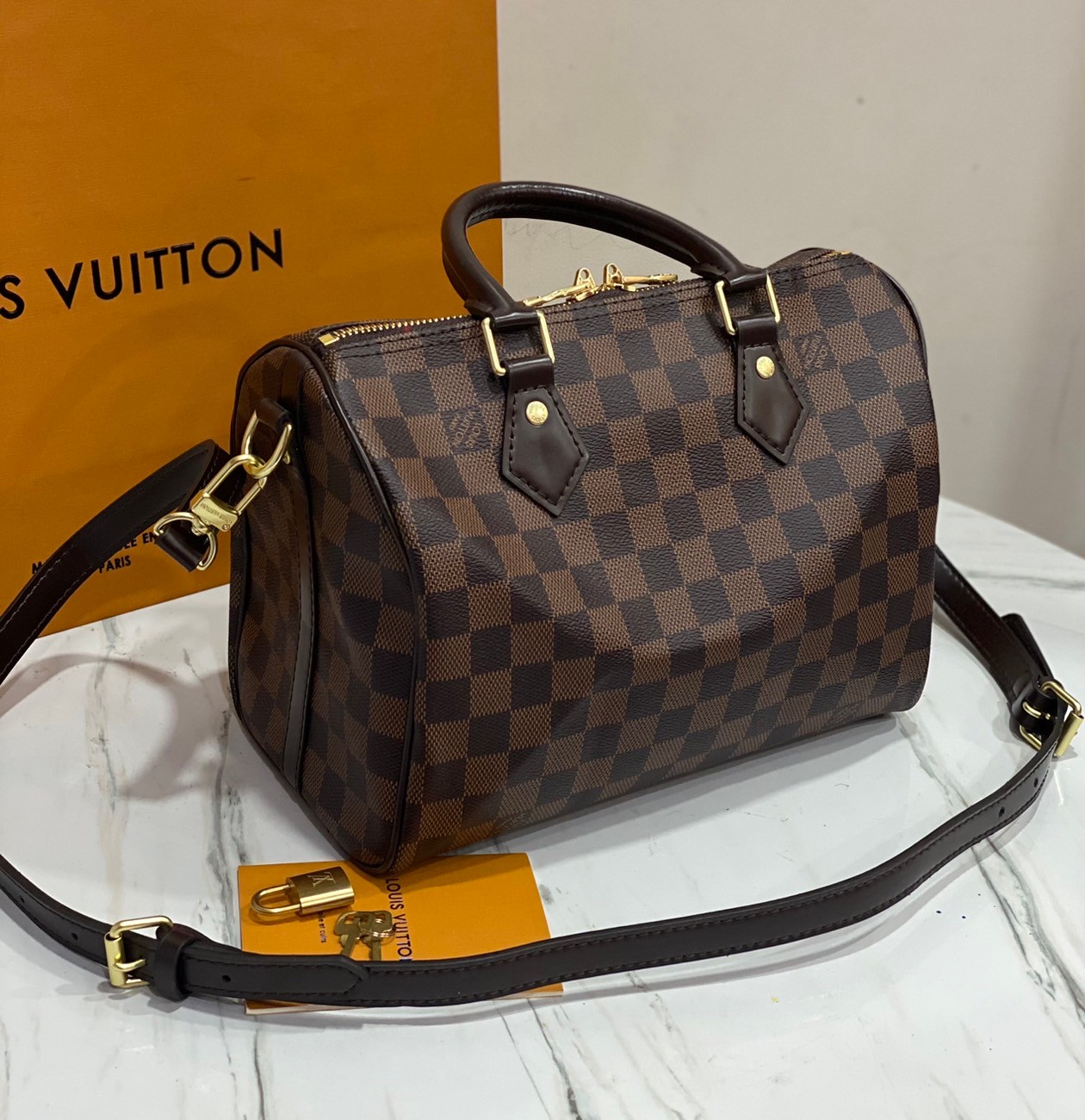 LV Speedy 25 DAMIER / MONOGRAM กระเป๋าทรงหมอน รุ่นท็อปฮิต เกรดออริ ใช้ต่างประเทศได้