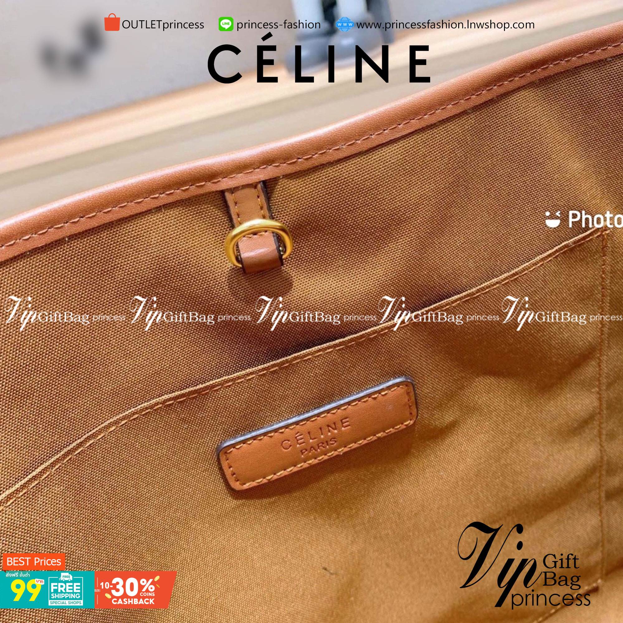 CELINE LARGE TOTE BAG กระเป๋าสะพาย celine ทรง shopping ทรงนี้คือทรงสุดฮิตใช้งานง่ายใส่ของได้เยอะช่องใหญ่ งานปั้มแบรนด์ทุกจุดงานจริงสวยมาพร้อมพร้อมสวยหรู หนังแท้สวยอยู่ทรงดีไซน์หรูคลาสสิค ภายในโล่งกว้างมีช่องซิป สามารถใส่เอกสาร A4 หนังสือ ipad Notebook ของ