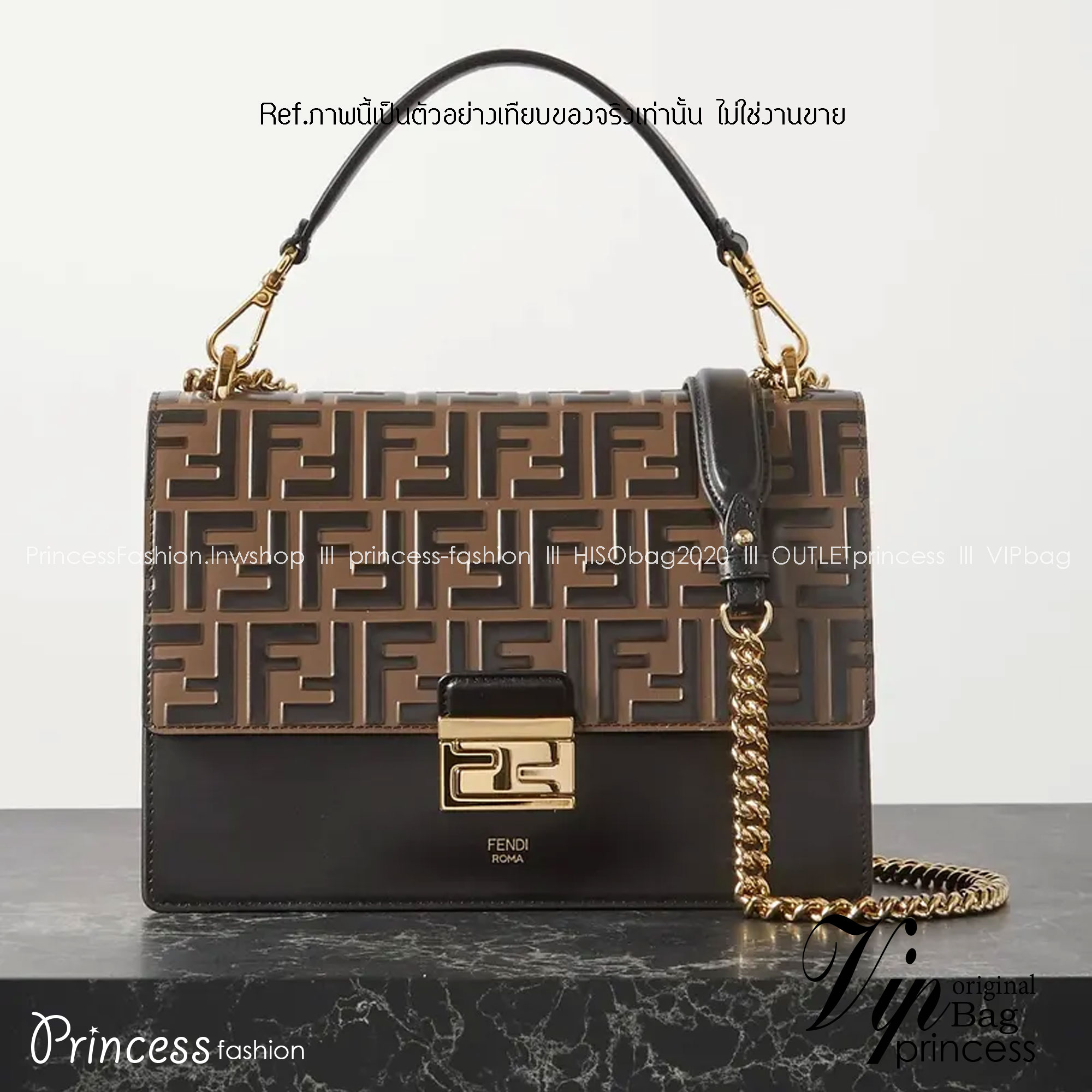 พร้อมส่ง 3 สี FENDI Kan I leather bag กระเป๋าสะพาย 🧡 เกรดออริจินอล 1:1 สลับแท้ ใช้งานต่างประเทศได้ ภาพถ่ายจากงานขายจริง