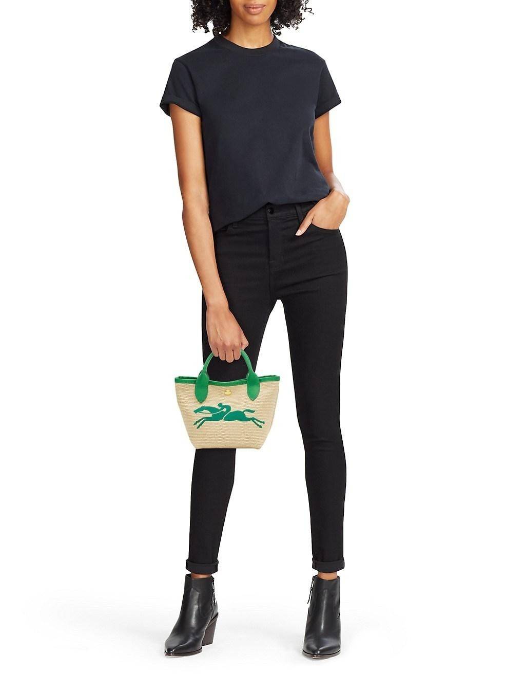 Longchamp Le Pliage Paris-St Tropez Handtasche มาแร้ววววใหม่ล่าสุดนุ้งมินิ ตัลร๊ากกก วัสดุสาน ด้านหน้าปักโลโก้ม้าอันเป็นสัญลักษณ์ของแบรนด์ ทนทานแข็งแรง ใบมินิ น้ำหนักเบา จุของได้เยอะ ใส่กระเป๋าตังค์ โทรศัพท์ iphone+ ได้ ภายในโล่ง มีสายสะพายไหล่ Crossbody 