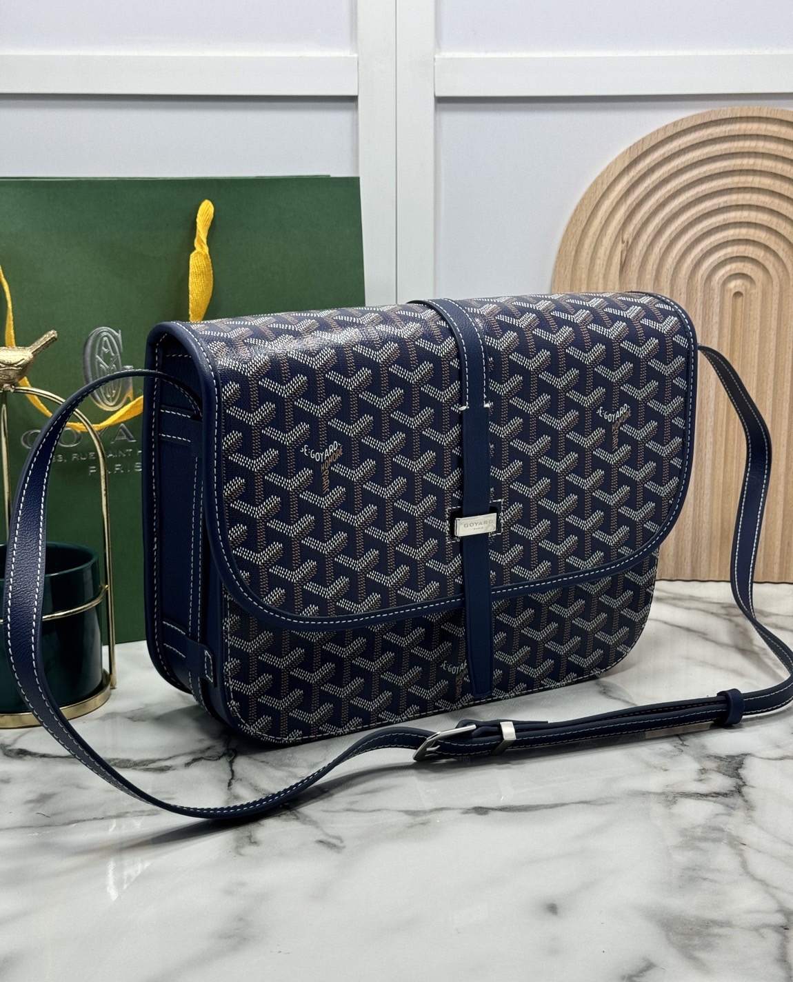 ORI | สลับแท้ GOYARD Belvedere MM Bag 29cm กระเป๋าสะพายทรงแมสเซ็นเจอร์แบรนด์หรูสัญชาติฝรั่งเศส หนังแท้ แคนวาสแท้อย่างดี
